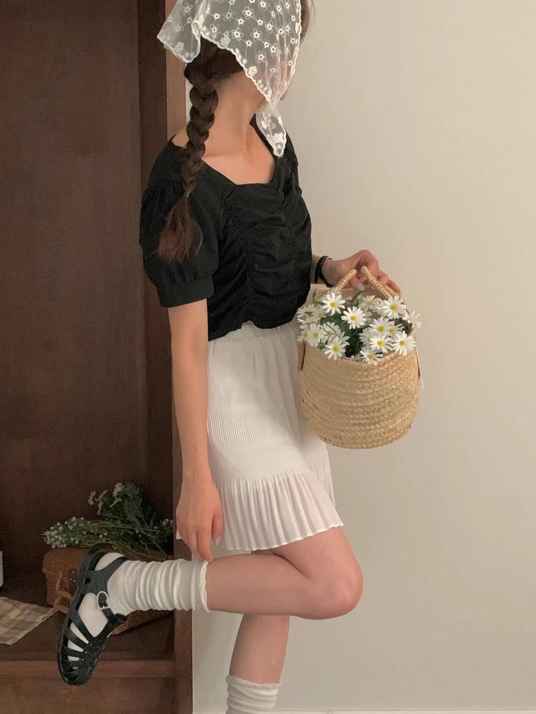 【｡ ₊°༺早鳥~彈性𝗠𝗔𝗫🤎蛋糕裙褲༻°₊ ｡】𝗠𝗲𝗹𝗹𝗼𝘄 𝗣𝗮𝗻𝘁𝘀 𝗦𝗸𝗶𝗿𝘁