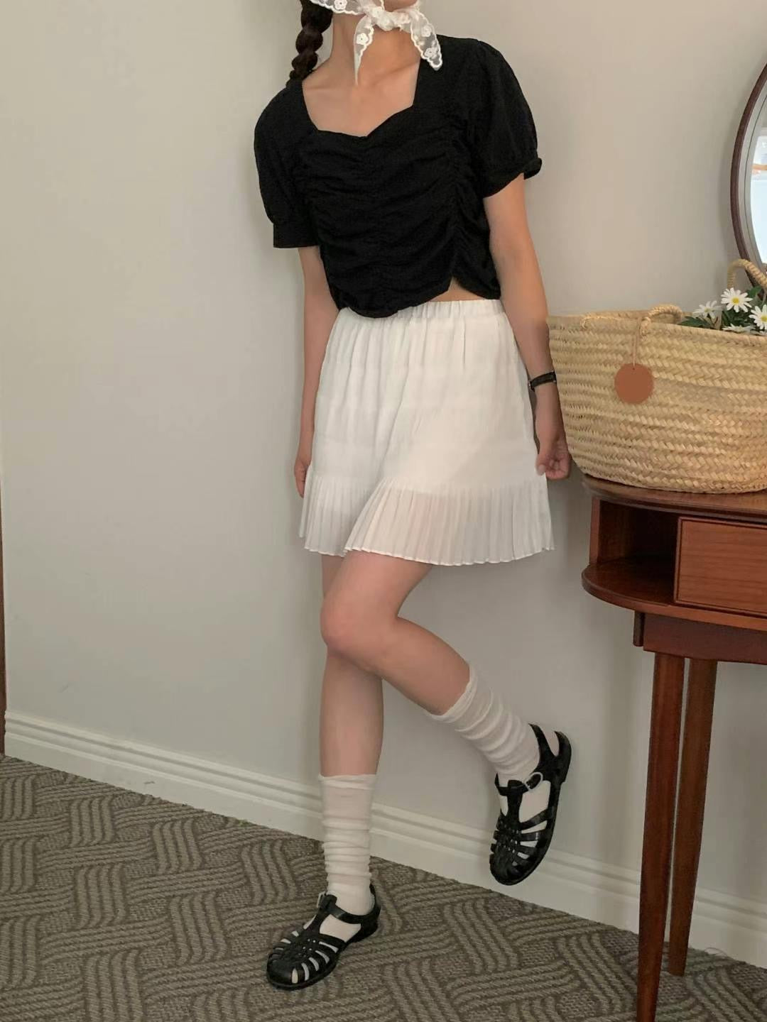 【｡ ₊°༺早鳥~彈性𝗠𝗔𝗫🤎蛋糕裙褲༻°₊ ｡】𝗠𝗲𝗹𝗹𝗼𝘄 𝗣𝗮𝗻𝘁𝘀 𝗦𝗸𝗶𝗿𝘁