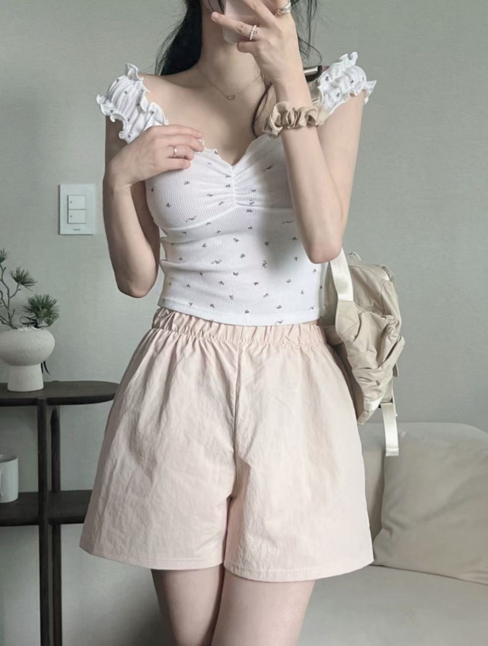 【 𓂃 ོ☼𓂃 皺摺木耳邊吊帶 夏日感🈵️ 早鳥！ 】𝗙𝗹𝗼𝘄𝗲𝗿 𝗧𝗮𝗻𝗸 𝗧𝗼𝗽