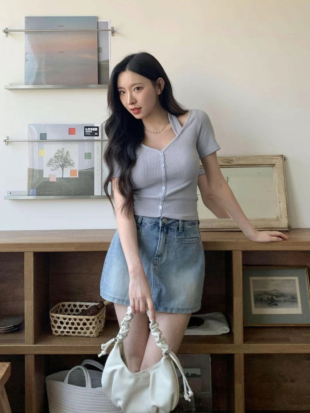 【 💎冰藍色💎心形領早鳥掛頸 ❤️】𝗕𝘂𝘁𝘁𝗲𝗿 𝗚𝗶𝗿𝗹 𝗧𝗼𝗽