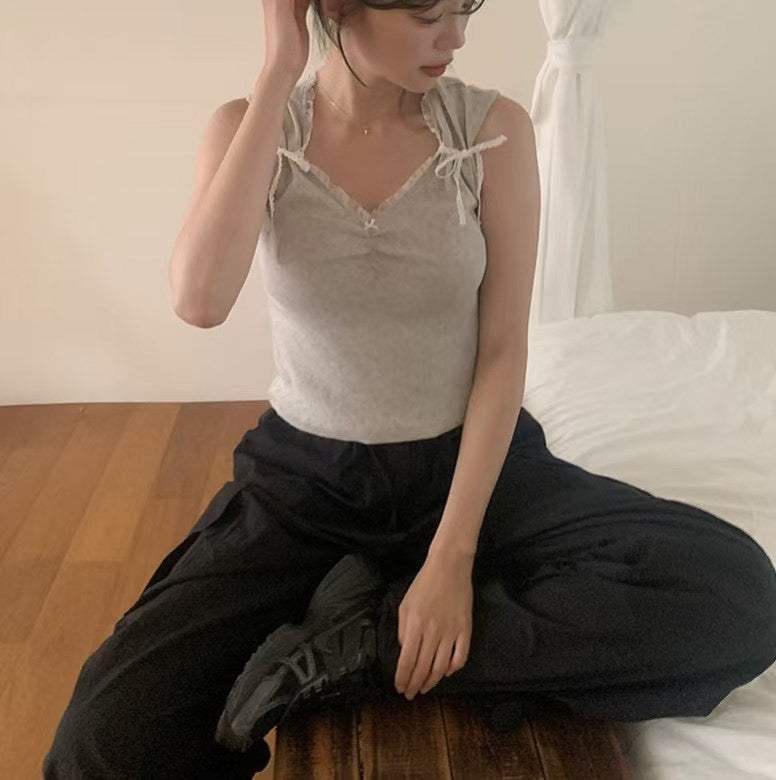 【 ﹏𓊝﹏𓂁﹏⊹ ࣪ ˖綁帶蝴蝶! 滿滿活力感 🎀 早鳥 】𝗣𝘂𝗿𝗲 𝗥𝗮𝗰𝗲 𝗧𝗮𝗻𝗸 𝗧𝗼𝗽