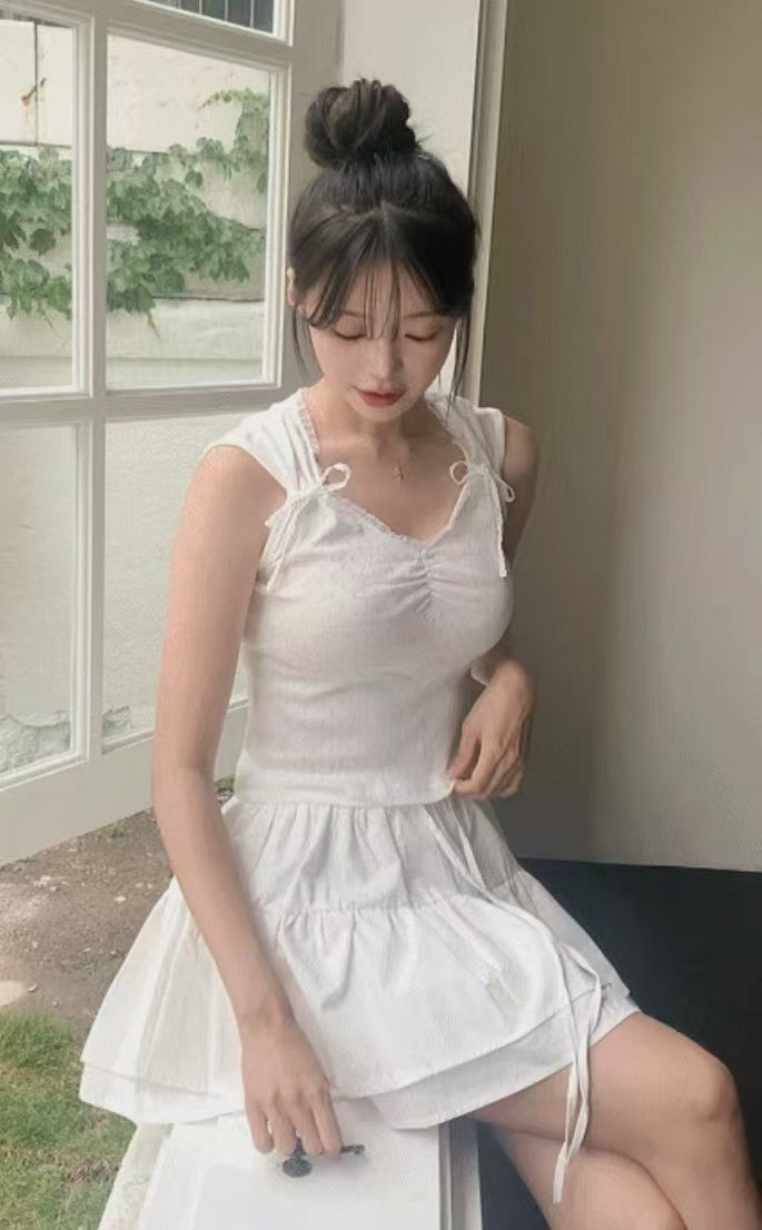 【 ﹏𓊝﹏𓂁﹏⊹ ࣪ ˖綁帶蝴蝶! 滿滿活力感 🎀 早鳥 】𝗣𝘂𝗿𝗲 𝗥𝗮𝗰𝗲 𝗧𝗮𝗻𝗸 𝗧𝗼𝗽