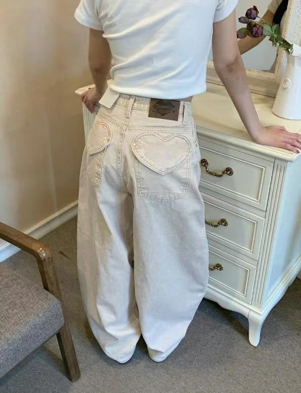 【⋅˚₊‧ ଳ ‧₊˚ ⋅垂墜感𝗨𝗣💖 ! 早鳥心形口袋彎刀褲 ! 齊③個𝗦𝗶𝘇𝗲 💖 】 𝗛𝗲𝗮𝗿𝘁 𝗣𝗼𝗰𝗸𝗲𝘁𝗗𝗲𝗻𝗶𝗺