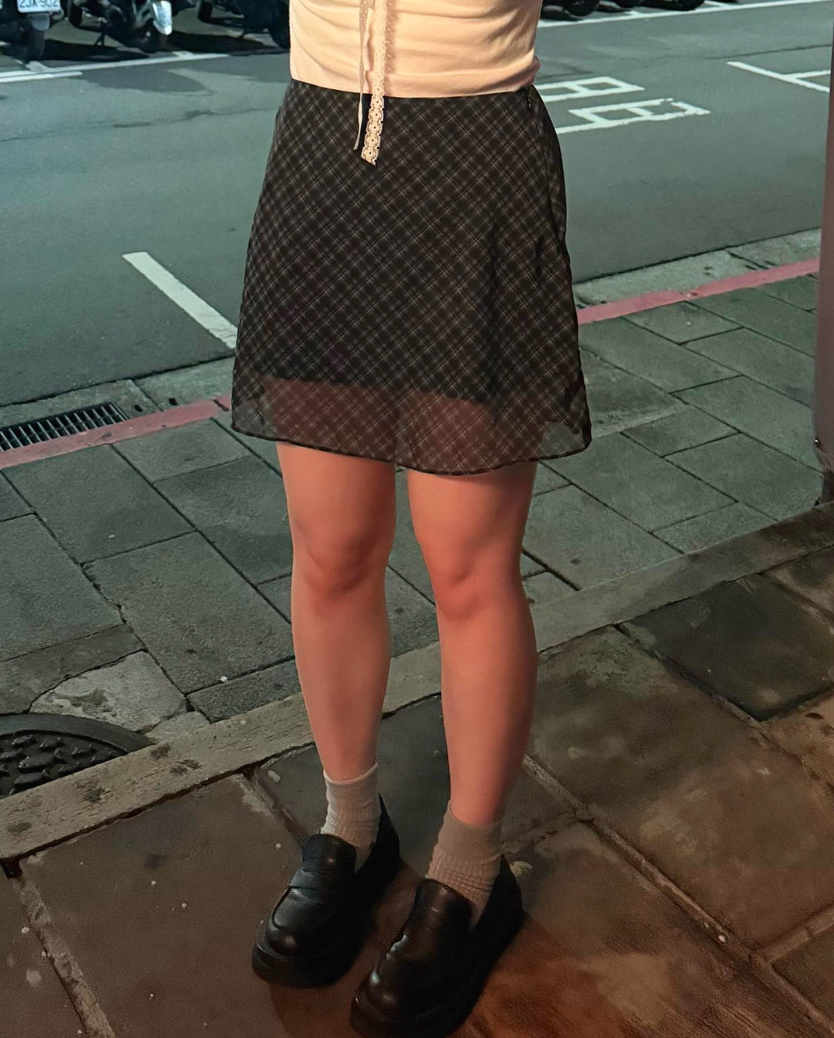 【 ‧₊˚ 側綁帶 擁有橡筋腰 ୨ৎ特別兩層裙დ 超推湖水藍】 𝗗𝗶𝗮𝗺𝗼𝗻𝗱 𝗦𝗵𝗮𝗽𝗲𝗱 𝗦𝗸𝗶𝗿𝘁