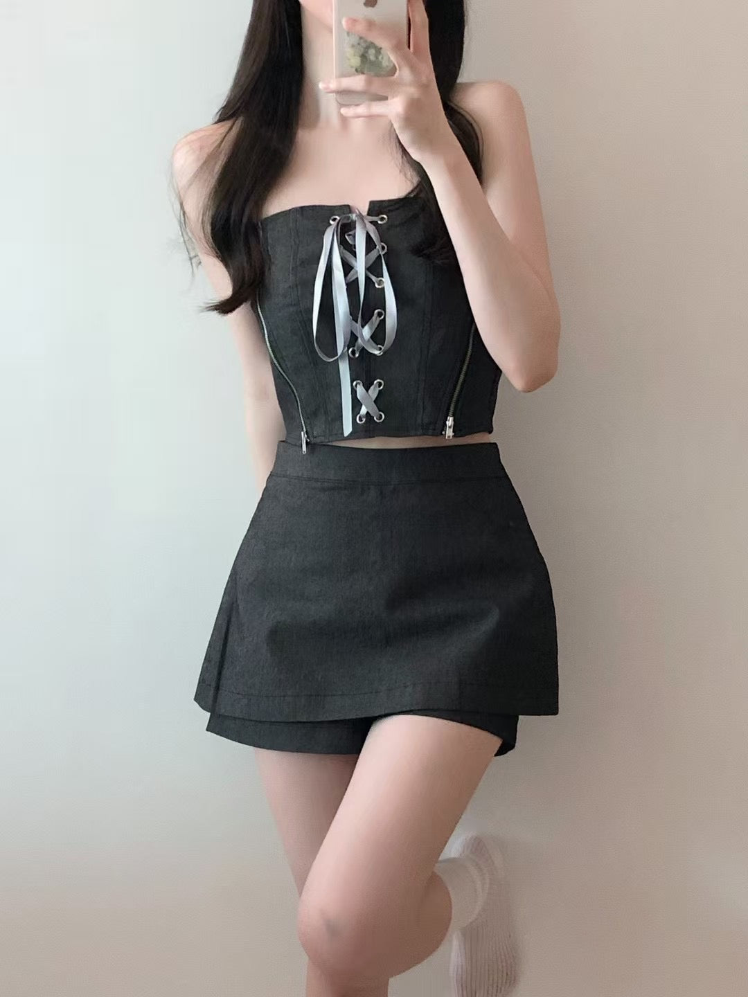 【ᵒᵏᵎᵎ 甜辣女孩𝗚𝗘𝗧⋆.˚🦋༘⋆ 裙仔分𝗦𝗶𝘇𝗲  早鳥！】𝗛𝗼𝘁 𝗚𝗶𝗿𝗹 𝗧𝘂𝗯𝗲 𝗧𝘂𝗯𝗲 𝗧𝗼𝗽 +𝗦𝗸𝗶𝗿𝘁 𝗦𝗲𝘁 (可分開～)