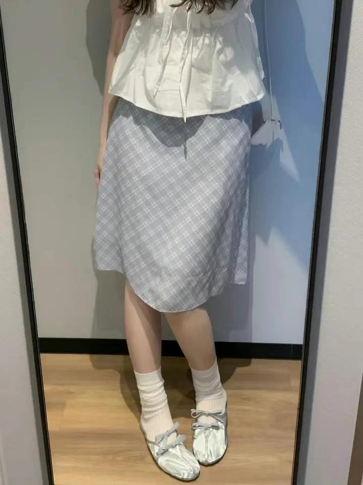 【 ‧₊˚ 美美湖水藍💙擁有橡筋腰 ୨ৎ特別兩層𝟳分裙დ】 𝗗𝗶𝗮𝗺𝗼𝗻𝗱 𝗦𝗵𝗮𝗽𝗲𝗱 𝗦𝗸𝗶𝗿𝘁 (𝗟𝗢𝗡𝗚 𝗩𝗘𝗥)