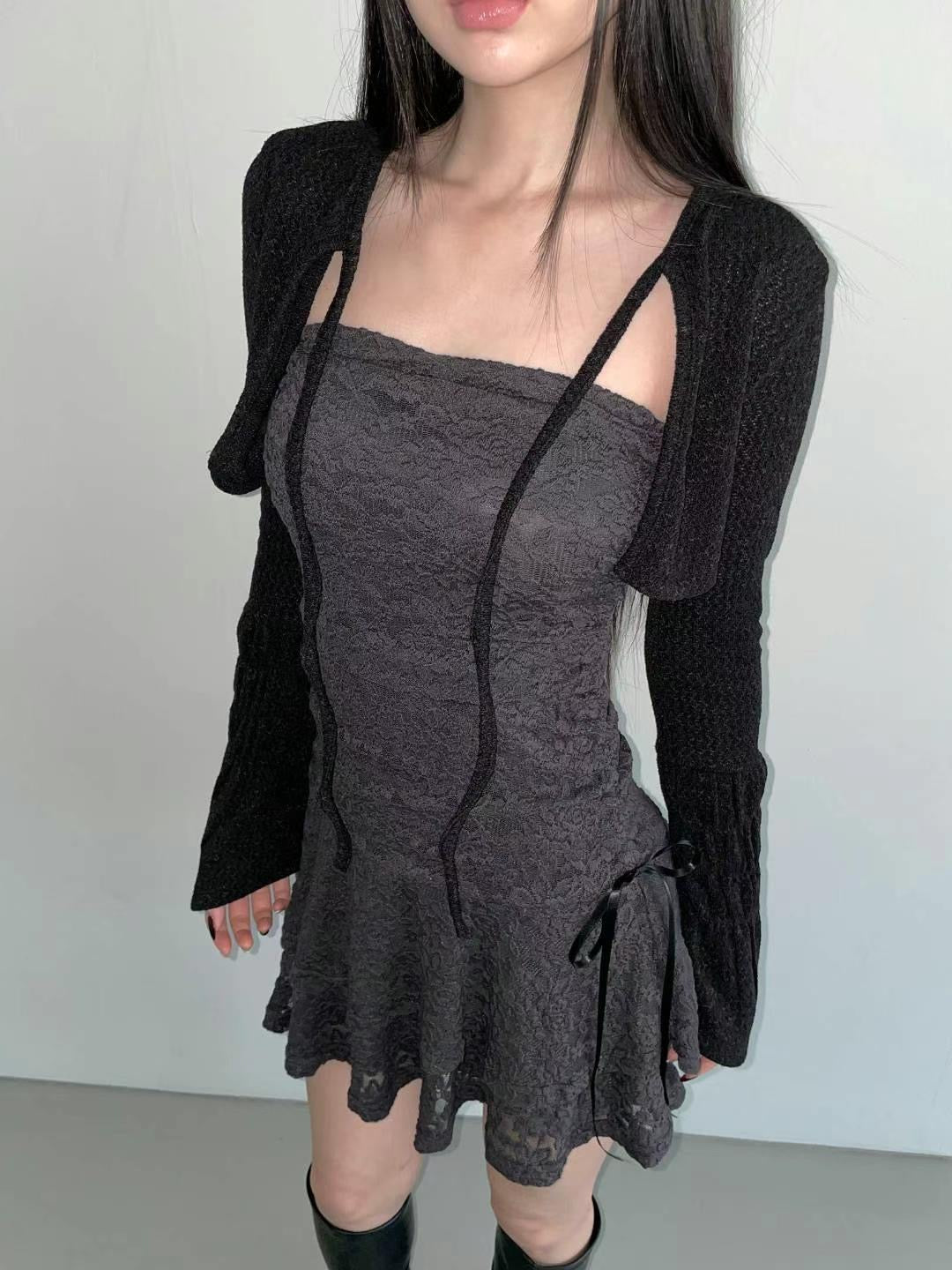 【早鳥～美美花刺繡 🌷高包覆感  ! 傘型皺摺𝗟𝗔𝗬𝗘𝗥 !】𝗙𝗿𝗲𝗻𝗰𝗵 𝗚𝗶𝗿𝗹 𝗢𝗣𝗦