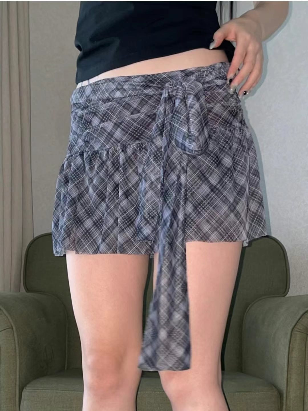 【♡⸝⸝𝗠𝗬 𝗣𝗜𝗖𝗞♡⸝⸝超美綁帶花紋@絕對對得起價錢(˶˃ ᵕ ˂˶) 早鳥 ! 】𝗧𝗶𝗲 𝗨𝗽 𝗠𝗶𝗻𝗶 𝗦𝗸𝗶𝗿𝘁