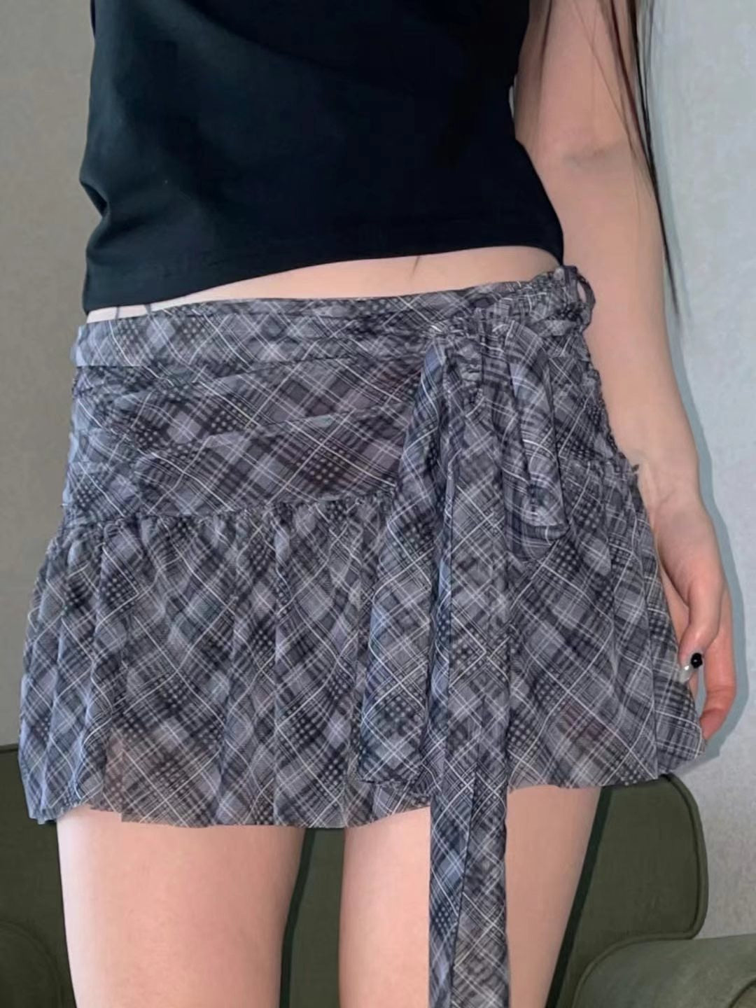 【♡⸝⸝𝗠𝗬 𝗣𝗜𝗖𝗞♡⸝⸝超美綁帶花紋@絕對對得起價錢(˶˃ ᵕ ˂˶) 早鳥 ! 】𝗧𝗶𝗲 𝗨𝗽 𝗠𝗶𝗻𝗶 𝗦𝗸𝗶𝗿𝘁