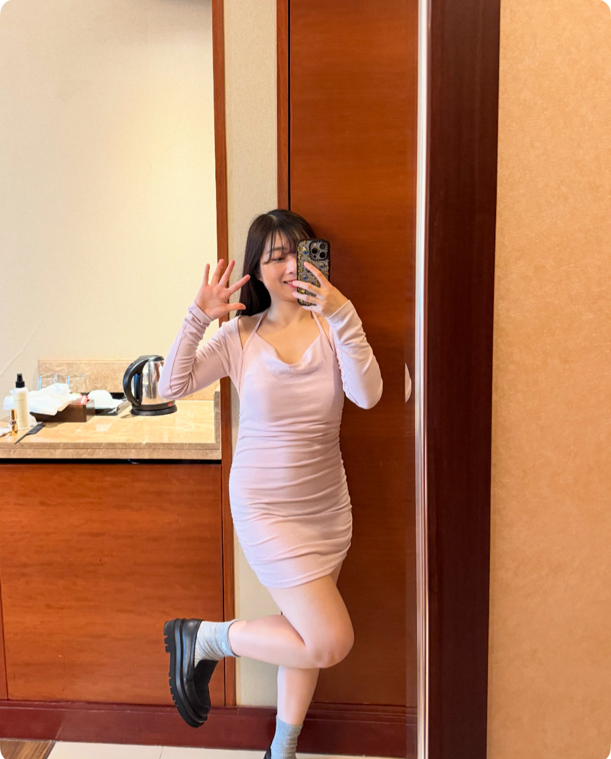 【 超美～皺摺紋～| 收腰包臀 ！淡紫色吸睛 💜  💜 +任綁帶】𝗪𝗿𝗶𝗻𝗸𝗹𝗲𝘀 𝗢𝗣𝗦