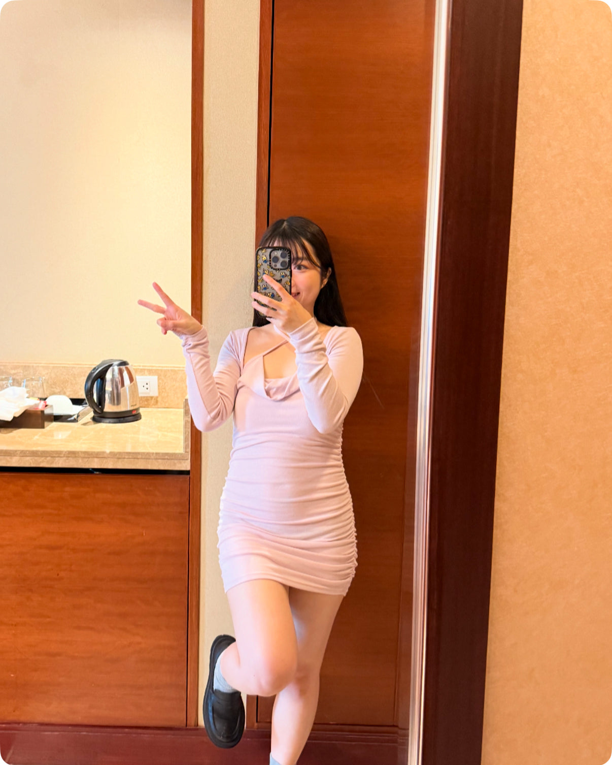 【 超美～皺摺紋～| 收腰包臀 ！淡紫色吸睛 💜  💜 +任綁帶】𝗪𝗿𝗶𝗻𝗸𝗹𝗲𝘀 𝗢𝗣𝗦