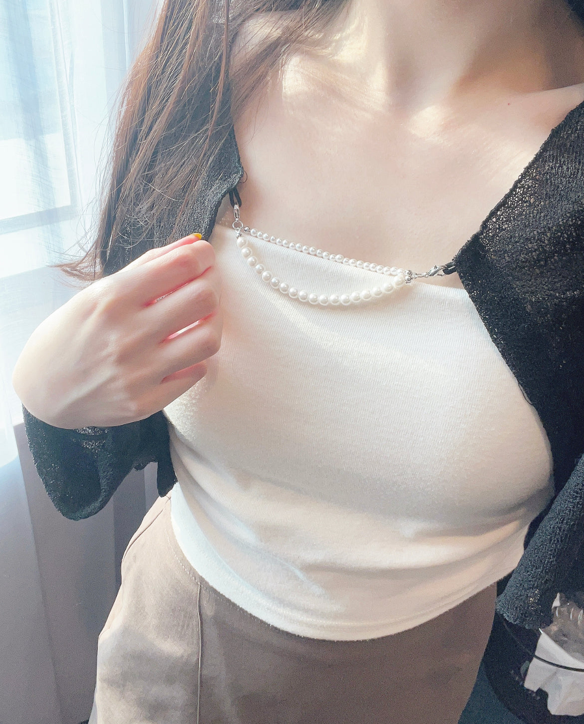 【韓國𝗗𝗮𝘆 𝟲 🇰🇷 | 大熱+透薄.ᐟ】珠仔鏈子外套