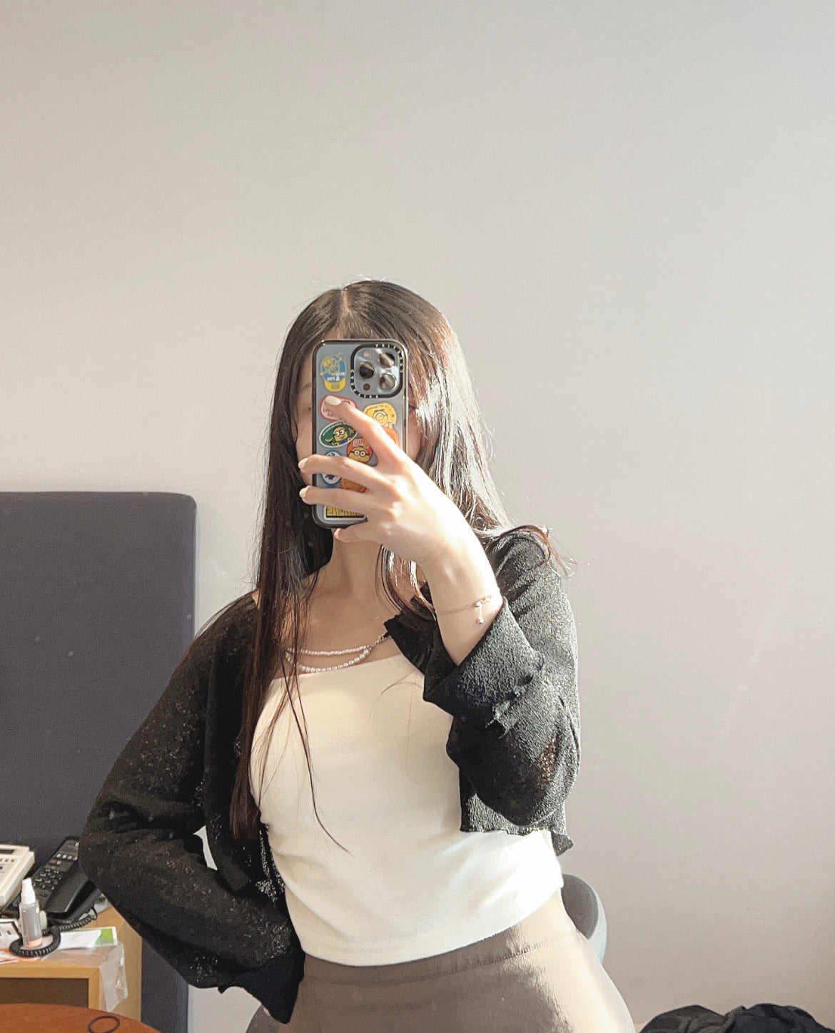 【韓國𝗗𝗮𝘆 𝟲 🇰🇷 | 大熱+透薄.ᐟ】珠仔鏈子外套