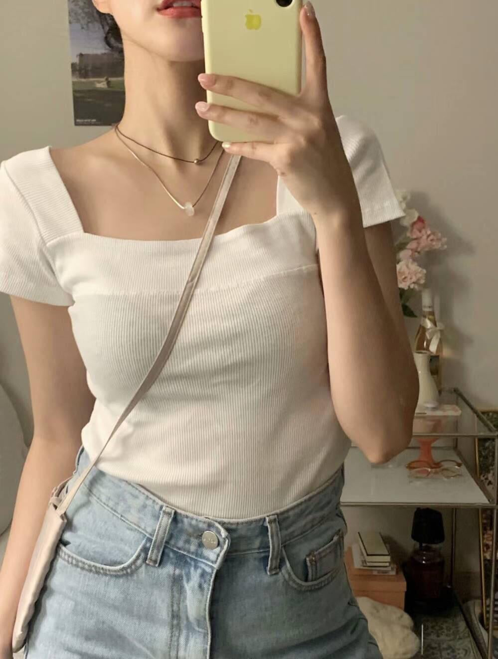 【‧⁺˖(ෆ˙ᵕ˙ෆ)🐰 早鳥百搭方領 | 超彈收腰𝗖𝗿𝗼𝗽 🐰】𝗦𝗾𝘂𝗮𝗿𝗲 𝗕𝘂𝗻𝗻𝘆 𝗖𝗿𝗼𝗽