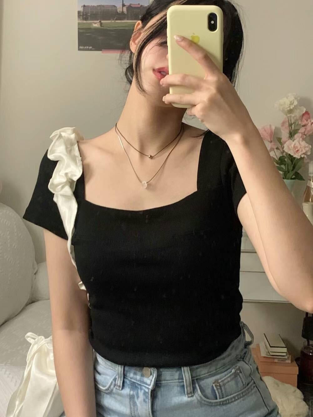 【‧⁺˖(ෆ˙ᵕ˙ෆ)🐰 早鳥百搭方領 | 超彈收腰𝗖𝗿𝗼𝗽 🐰】𝗦𝗾𝘂𝗮𝗿𝗲 𝗕𝘂𝗻𝗻𝘆 𝗖𝗿𝗼𝗽