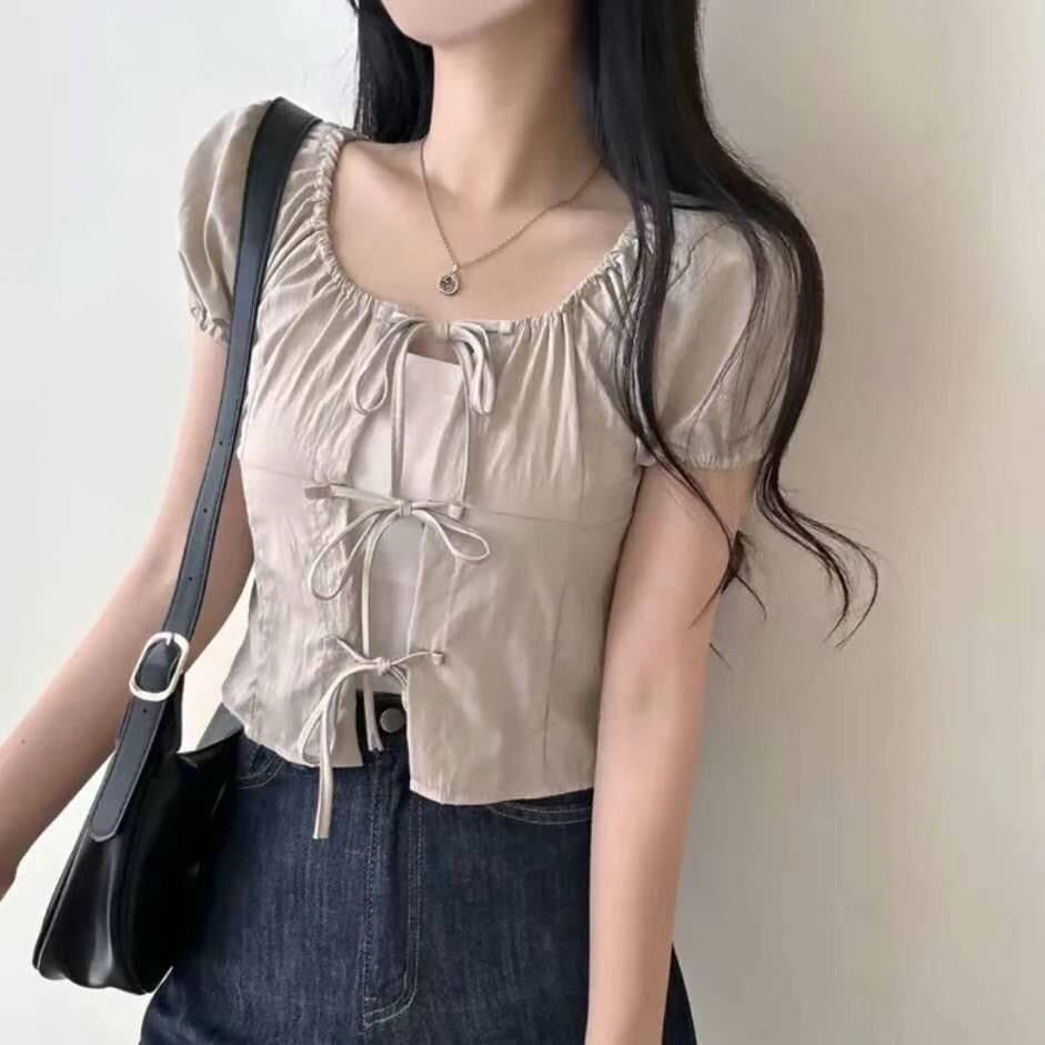 【„.-•~¹°”ˆ˜¨ 早鳥~ 三綁帶♡溫柔泡泡袖 🦢】𝗛𝗮𝗻𝗱𝗼𝘃𝗲𝗿 𝗕𝘂𝗯𝗯𝗹𝗲 𝗧𝗼𝗽