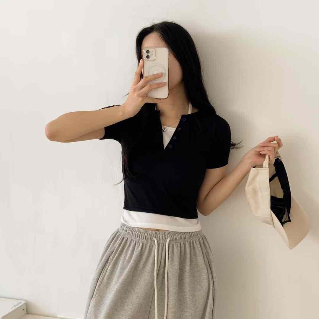 【˜`”°º×鈕扣紋×後綁帶掛頸 ♗♗ 早鳥價  】𝗟𝗶𝘇𝘇𝘆 𝗧𝗼𝗽 𝗦𝗲𝘁