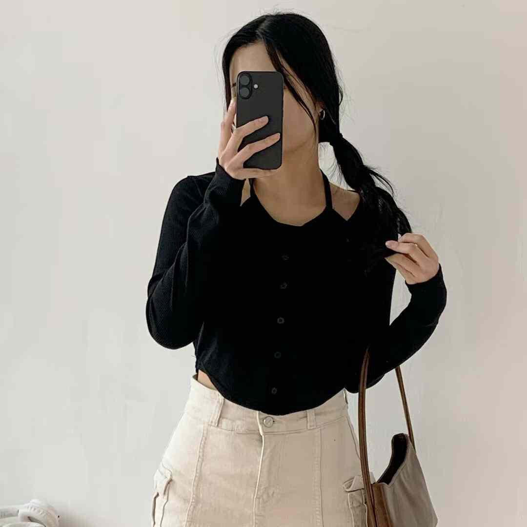 【復古𝗖𝗮𝘀𝘂𝗮𝗹 🐰🐰 特別大地灰色💘  】𝗧𝘄𝗶𝗰𝗲 𝗧𝗼𝗽