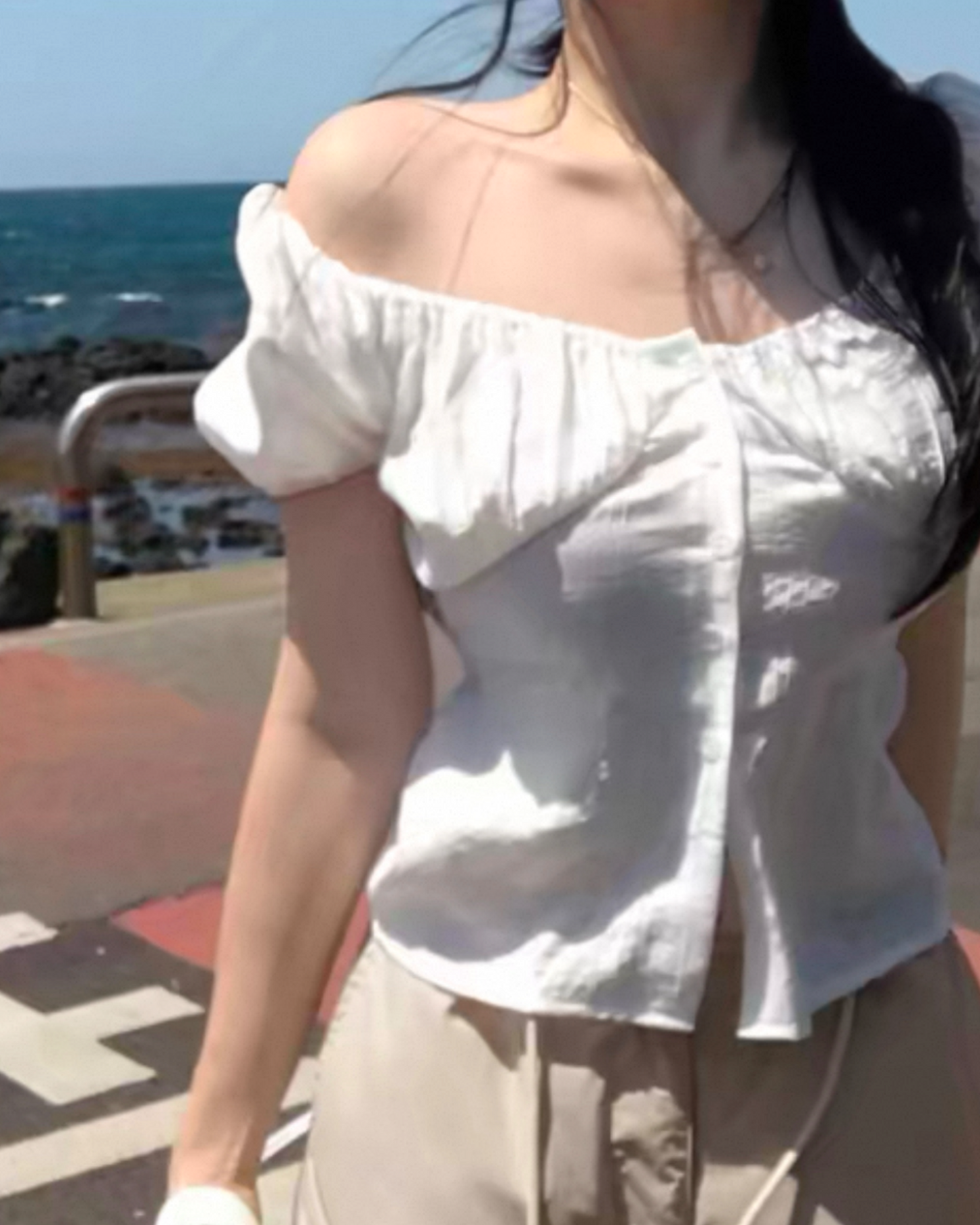 【ㅤᵕ̈ㅤᵕ̈ 𝟮 𝗪𝗮𝘆𝘀 露肩⋆˚࿔𝜗 後綁帶超收腰 ！！微開叉𝗢𝗻𝗻𝗶 𝗧𝘆𝗽𝗲 荷葉邊🍀】 𝟮 𝗪𝗮𝘆𝘀 𝗕𝗹𝗮𝘇𝗲𝗿 𝗕𝗹𝗼𝘂𝘀𝗲