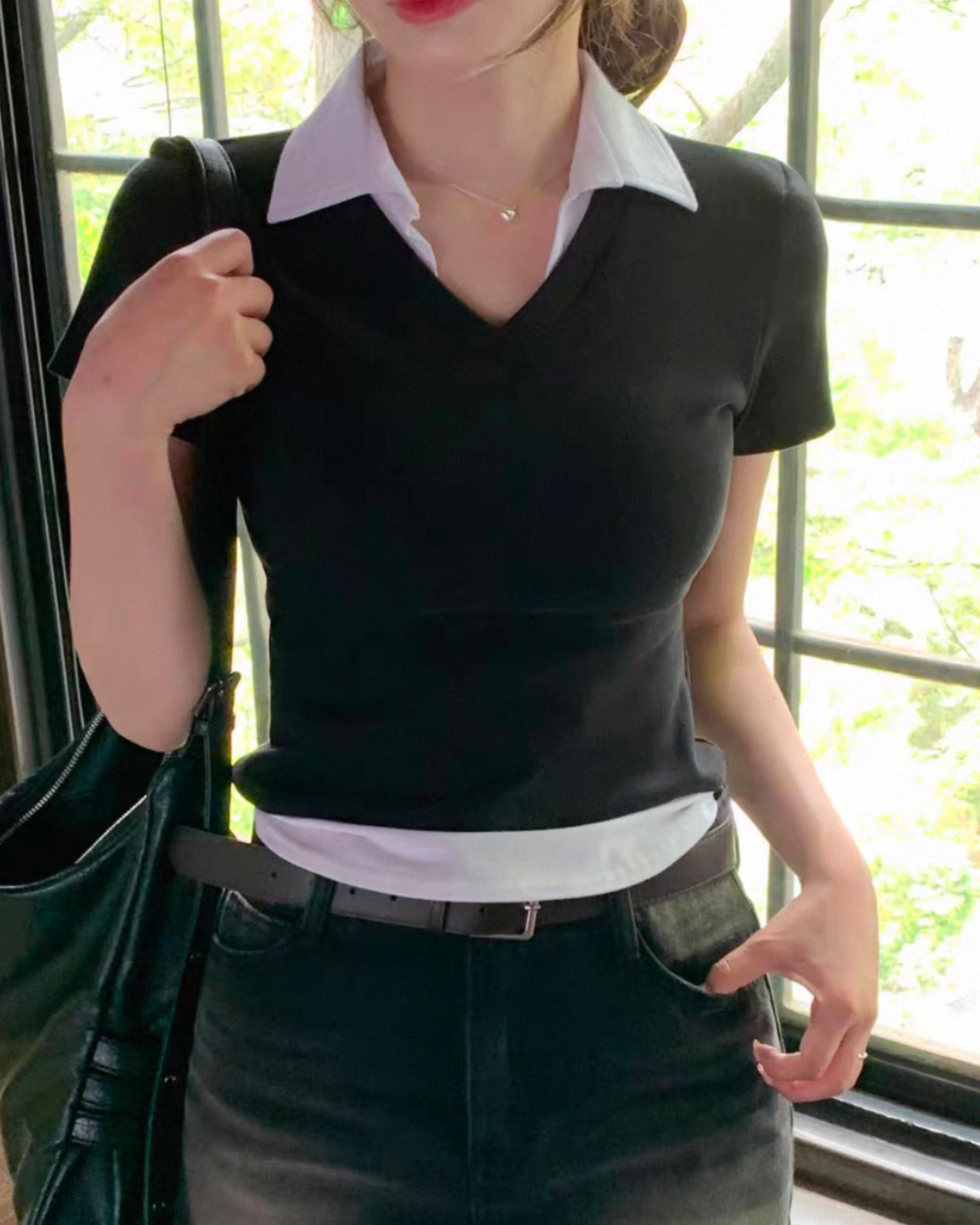 【𓂃۶ৎ小領子完全加分🎓超挺身𝗣𝗢𝗟𝗢假兩件  照打𝟴𝟮折ଘ(੭ˊᵕˋ)੭】 𝗙𝗹𝗲𝘅 𝗣𝗼𝗹𝗼 𝗡𝗲𝗰𝗸 𝗖𝗿𝗼𝗽