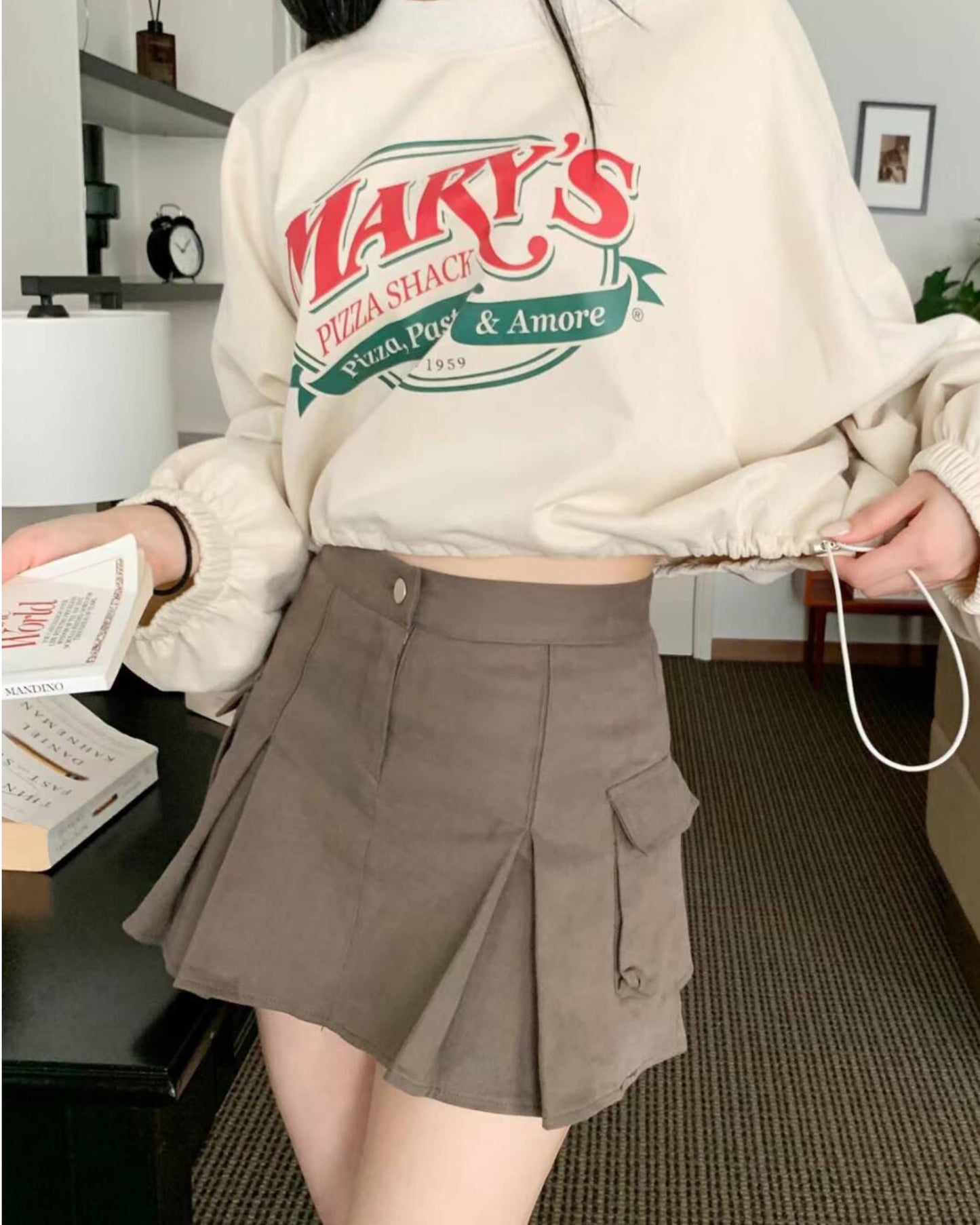 【型格+工裝風 | 𝟮 𝗦𝗶𝘇𝗲 .ᐟ.ᐟ】𝗚𝗶𝗿𝗹𝘆 𝗖𝗮𝗿𝗴𝗼 𝗦𝗸𝗶𝗿𝘁 (𝗩𝗲𝗿 𝟯 秋冬版X附打底褲)