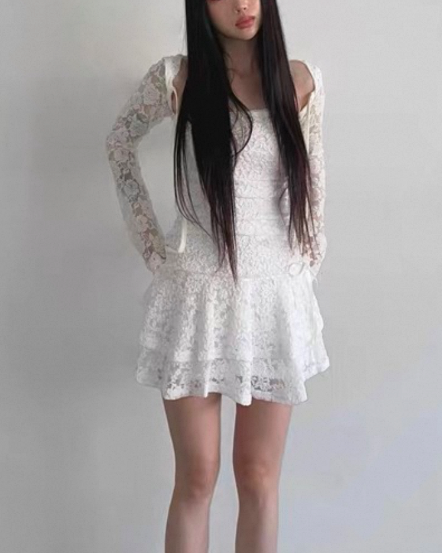 【早鳥～美美花刺繡 🌷高包覆感  ! 傘型皺摺𝗟𝗔𝗬𝗘𝗥 !】𝗙𝗿𝗲𝗻𝗰𝗵 𝗚𝗶𝗿𝗹 𝗢𝗣𝗦