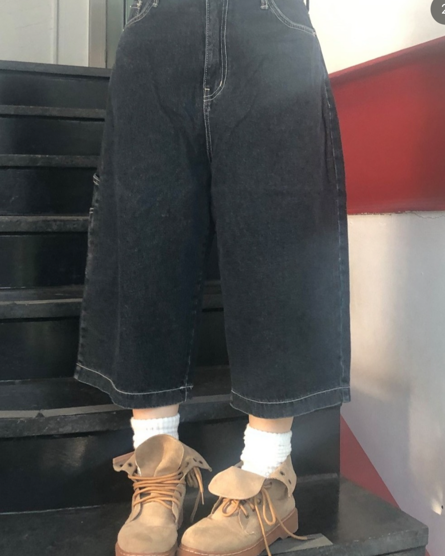 【 齊③個𝗦𝗶𝘇𝗲๑ 早鳥! 牛褲顯瘦 𝗣𝗜𝗖𝗞 ૮ ˙Ⱉ˙ ა 推高小個子🦢🤍】  長直筒牛褲