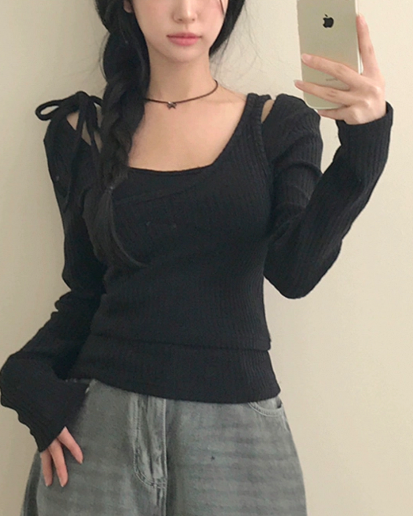 【早鳥價~ 小交疊掛頸𝗩𝗲𝗿.𝟮♡♡ 】𝗥𝗶𝗯𝗯𝗼𝗻 𝗡𝗲𝗰𝗸𝗹𝗮𝗰𝗲 𝗧𝗼𝗽 +𝗩𝗲𝘀𝘁 𝗦𝗲𝘁