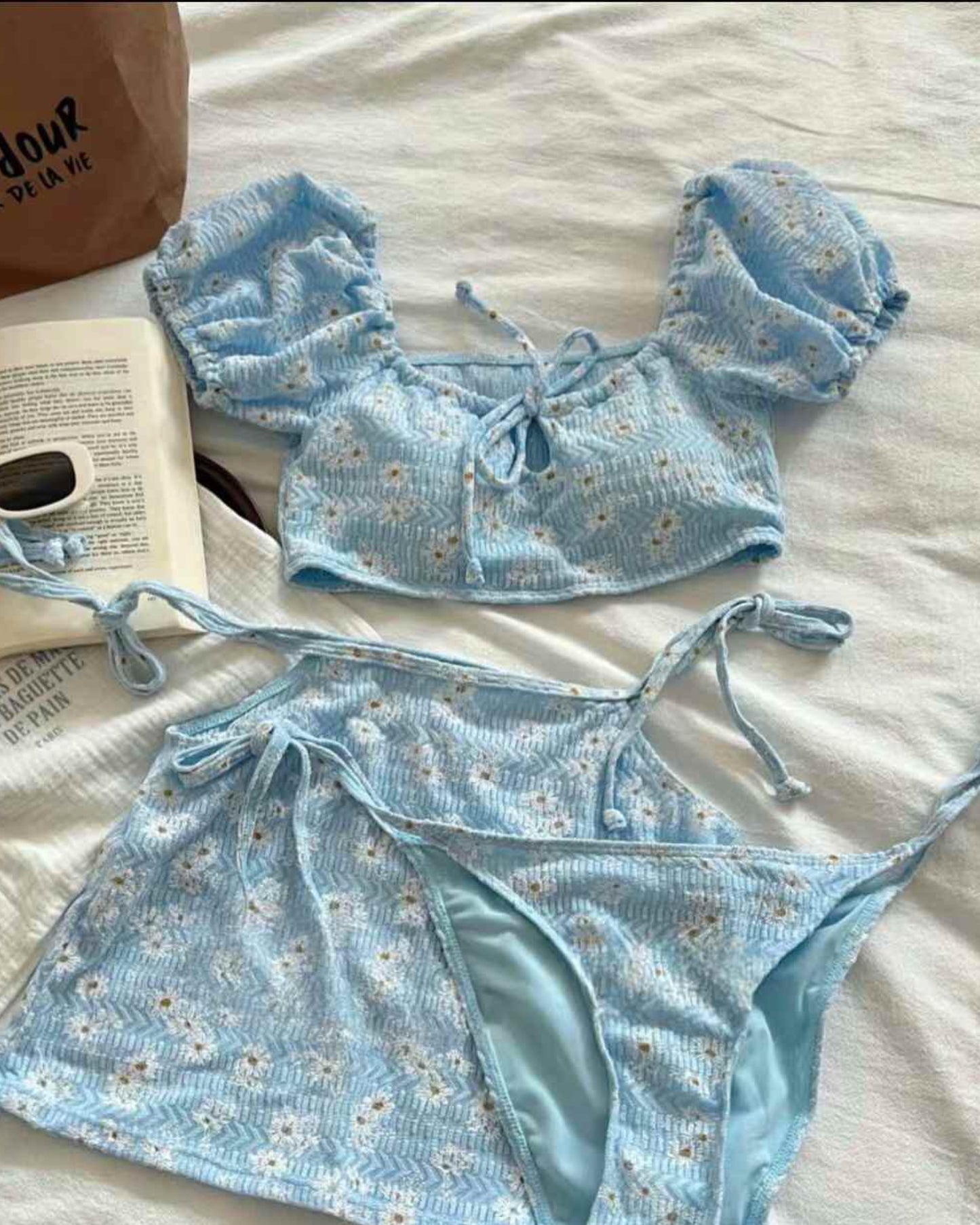 【 ᥫ᭡.早!鳥! 夏日皺菊紋】皺菊紋泳衣裝