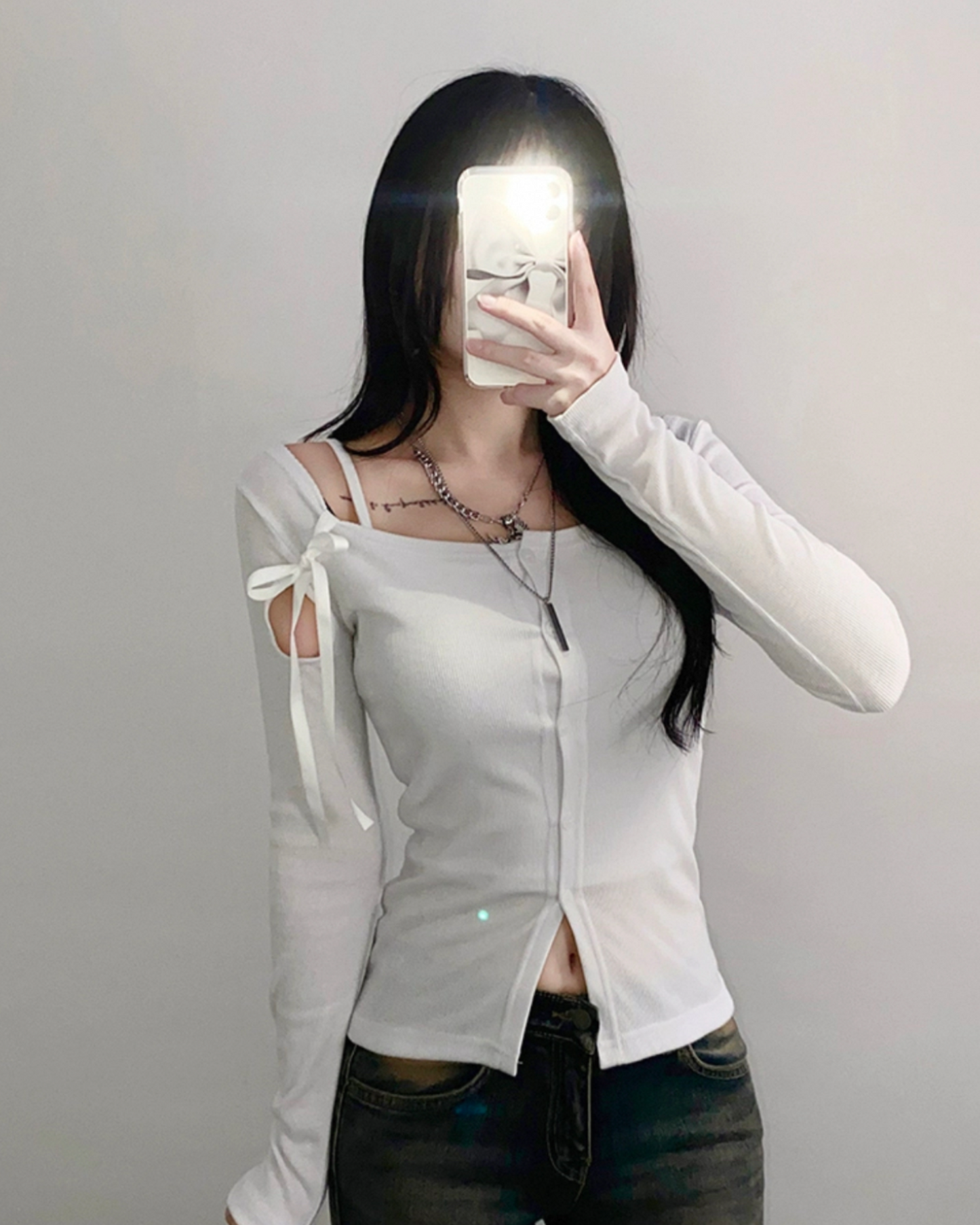 【早鳥！ | 可愛長款✨✨】鏤空平肩裝