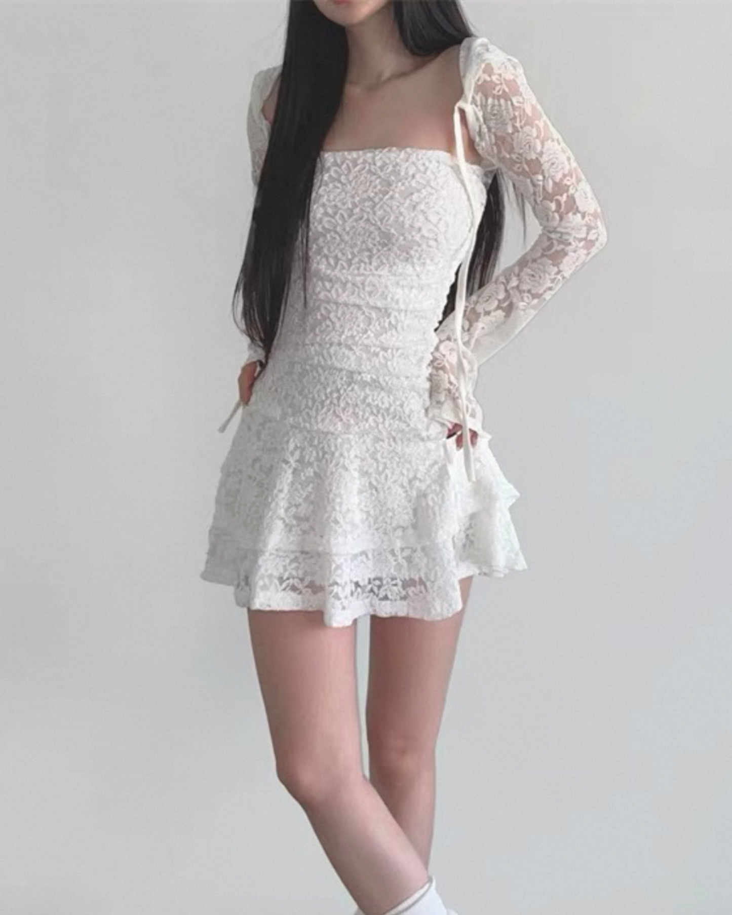 【早鳥～美美花刺繡 🌷高包覆感  ! 傘型皺摺𝗟𝗔𝗬𝗘𝗥 !】𝗙𝗿𝗲𝗻𝗰𝗵 𝗚𝗶𝗿𝗹 𝗢𝗣𝗦