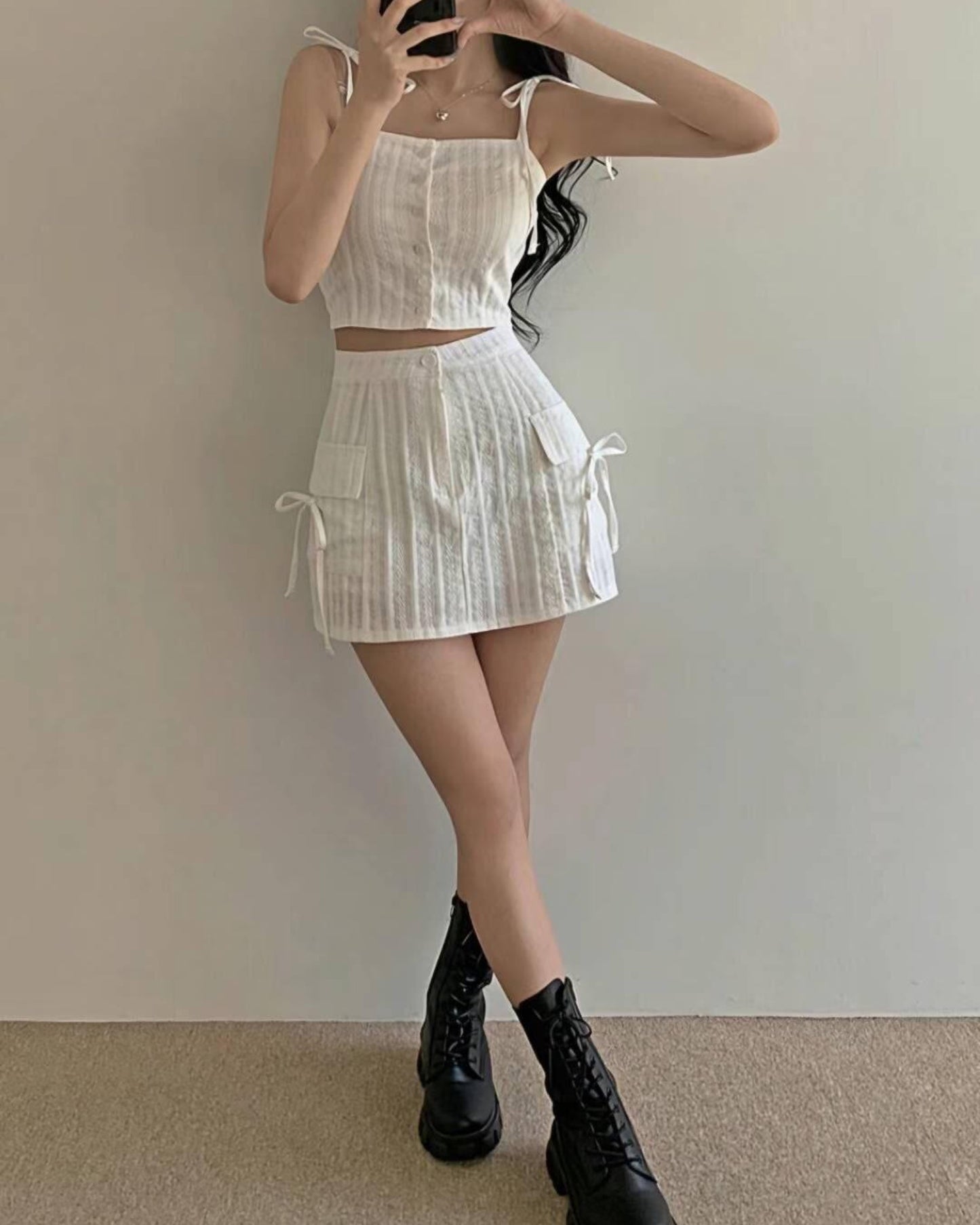 【 高質精緻感.ᐟ.ᐟ | 裙仔分𝗦𝗶𝘇𝗲+分開入手.ᐟ.ᐟ】𝗠𝗼𝗰𝗵𝗶  𝗧𝗼𝗽 +𝗦𝗸𝗶𝗿𝘁 𝗦𝗲𝘁