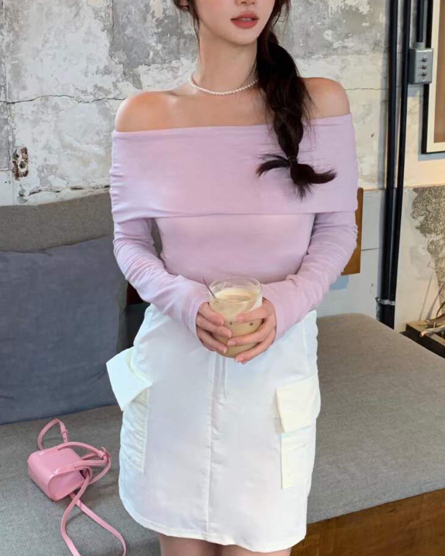 【超推春天粉色🍇🍇 闊版！  】𝗣𝗶𝗻𝗸𝘆 𝗢𝗳𝗳 𝗦𝗵𝗼𝘂𝗹𝗱𝗲𝗿 𝗧𝗼𝗽