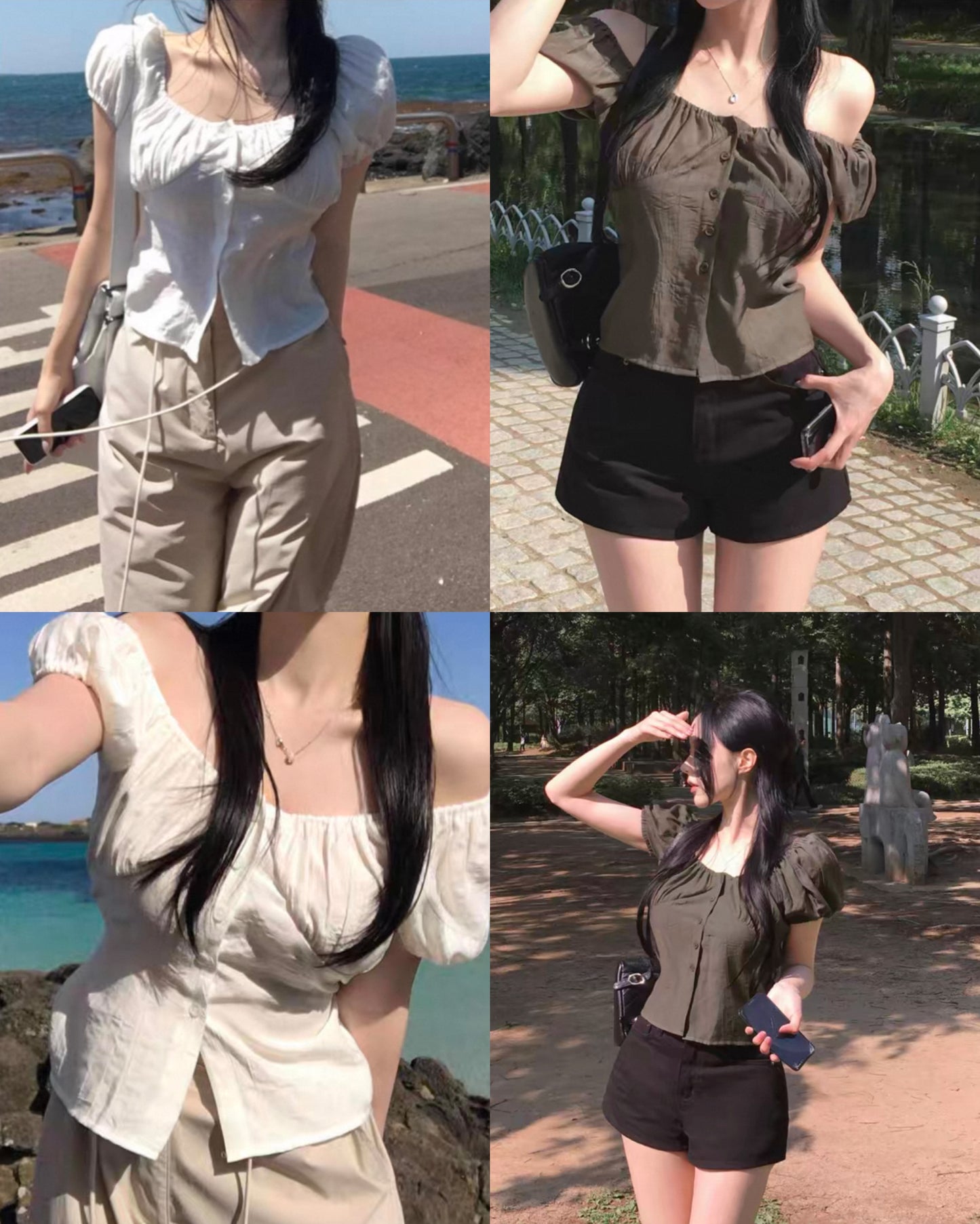 【ㅤᵕ̈ㅤᵕ̈ 𝟮 𝗪𝗮𝘆𝘀 露肩⋆˚࿔𝜗 後綁帶超收腰 ！！微開叉𝗢𝗻𝗻𝗶 𝗧𝘆𝗽𝗲 荷葉邊🍀】 𝟮 𝗪𝗮𝘆𝘀 𝗕𝗹𝗮𝘇𝗲𝗿 𝗕𝗹𝗼𝘂𝘀𝗲