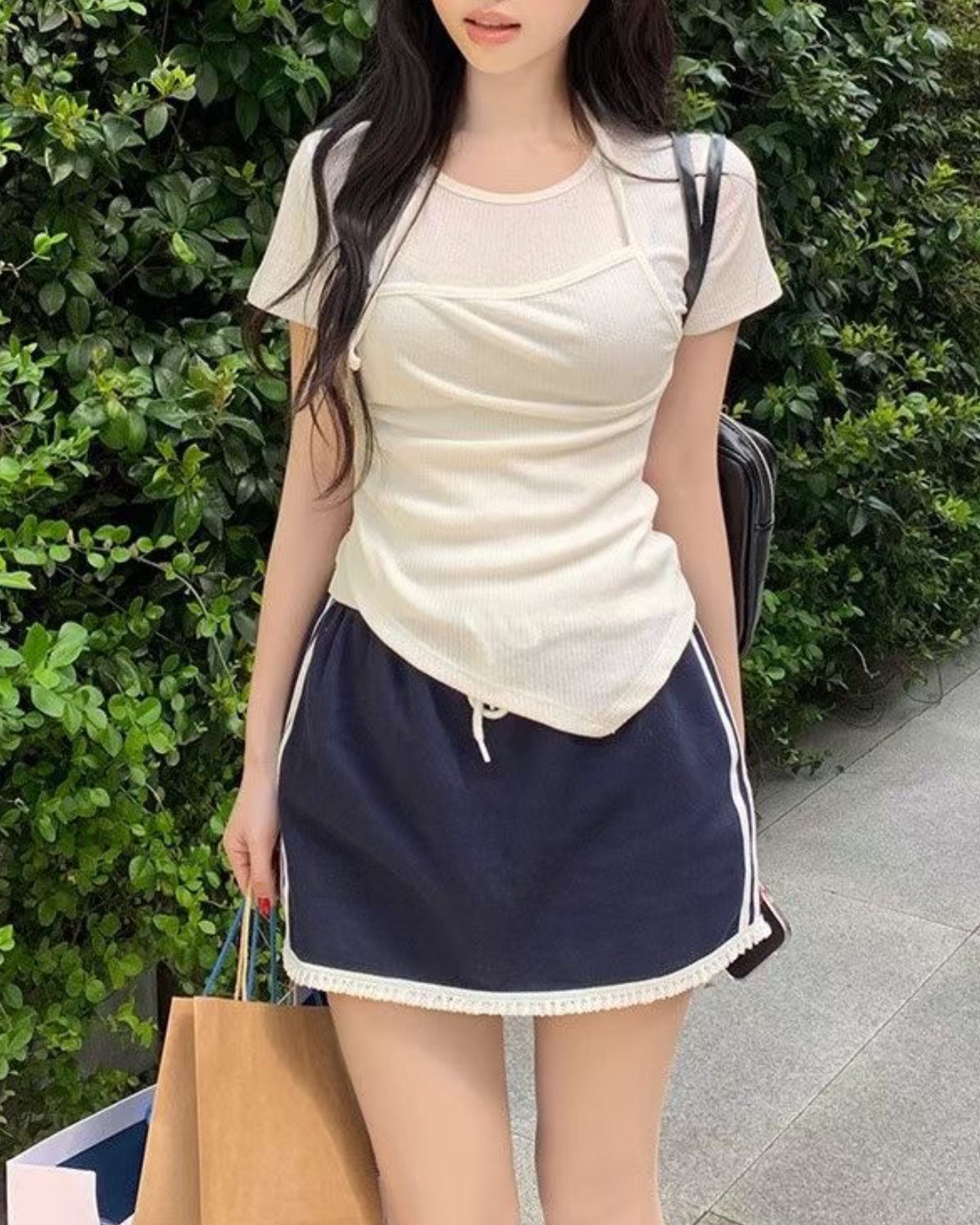 【 ‧₊˚ ₊˚🎧⊹♡運動風─୨ৎ──特別蕾絲邊 超推藏藍色🌐】 𝗦𝗽𝗼𝗿𝘁 𝗚𝗶𝗿𝗹𝘀 𝗦𝗸𝗶𝗿𝘁