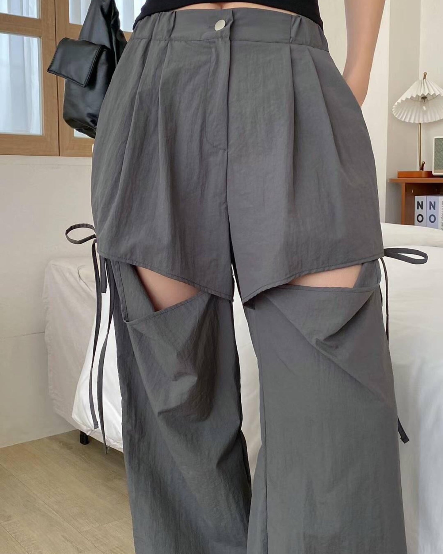 【早鳥價｜𝗬𝟮𝗞X 𝗥𝗶𝗯𝗯𝗼𝗻.ᐟ.ᐟ】破洞綁帶褲