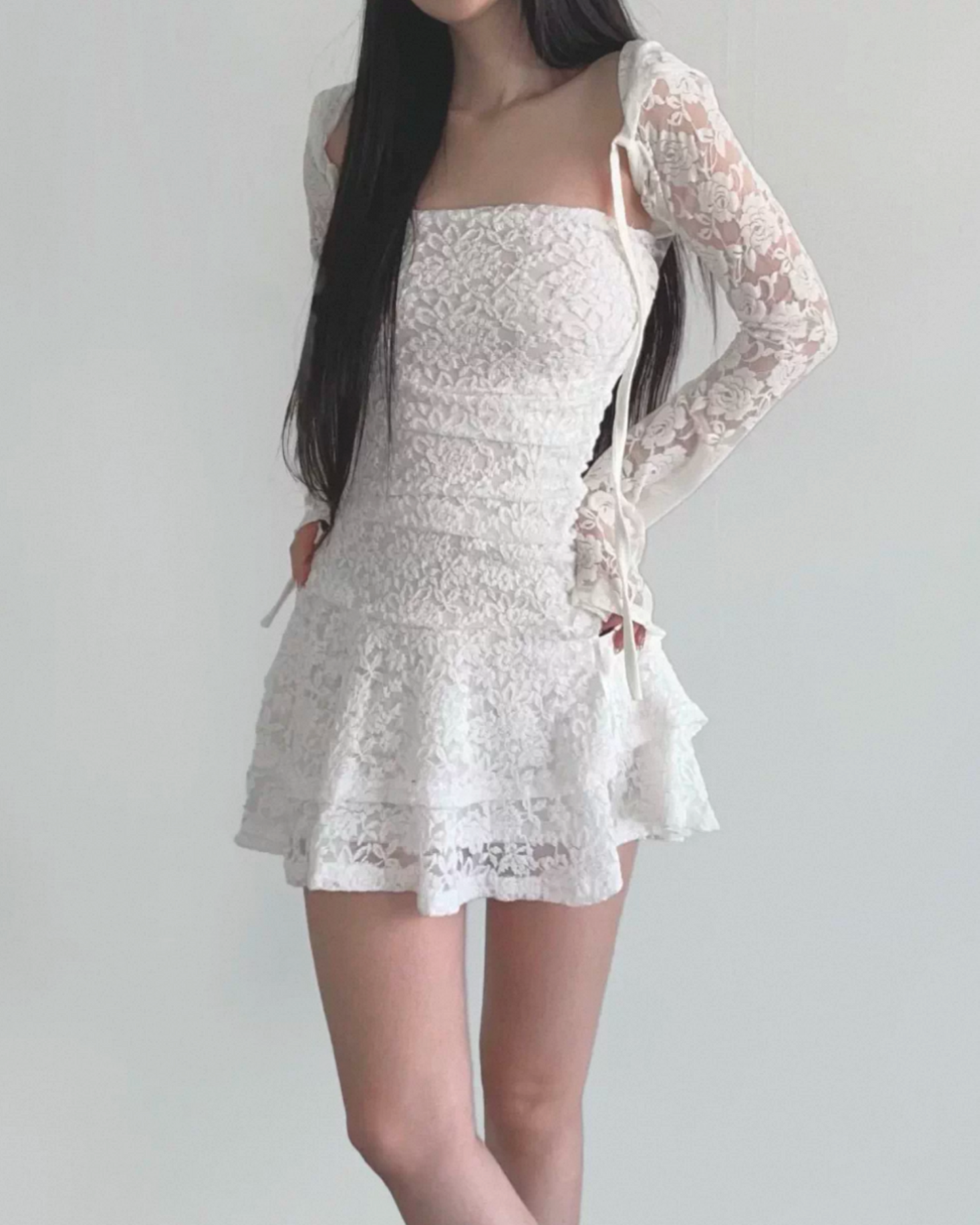 【早鳥～美美花刺繡 🌷高包覆感  ! 傘型皺摺𝗟𝗔𝗬𝗘𝗥 !】𝗙𝗿𝗲𝗻𝗰𝗵 𝗚𝗶𝗿𝗹 𝗢𝗣𝗦