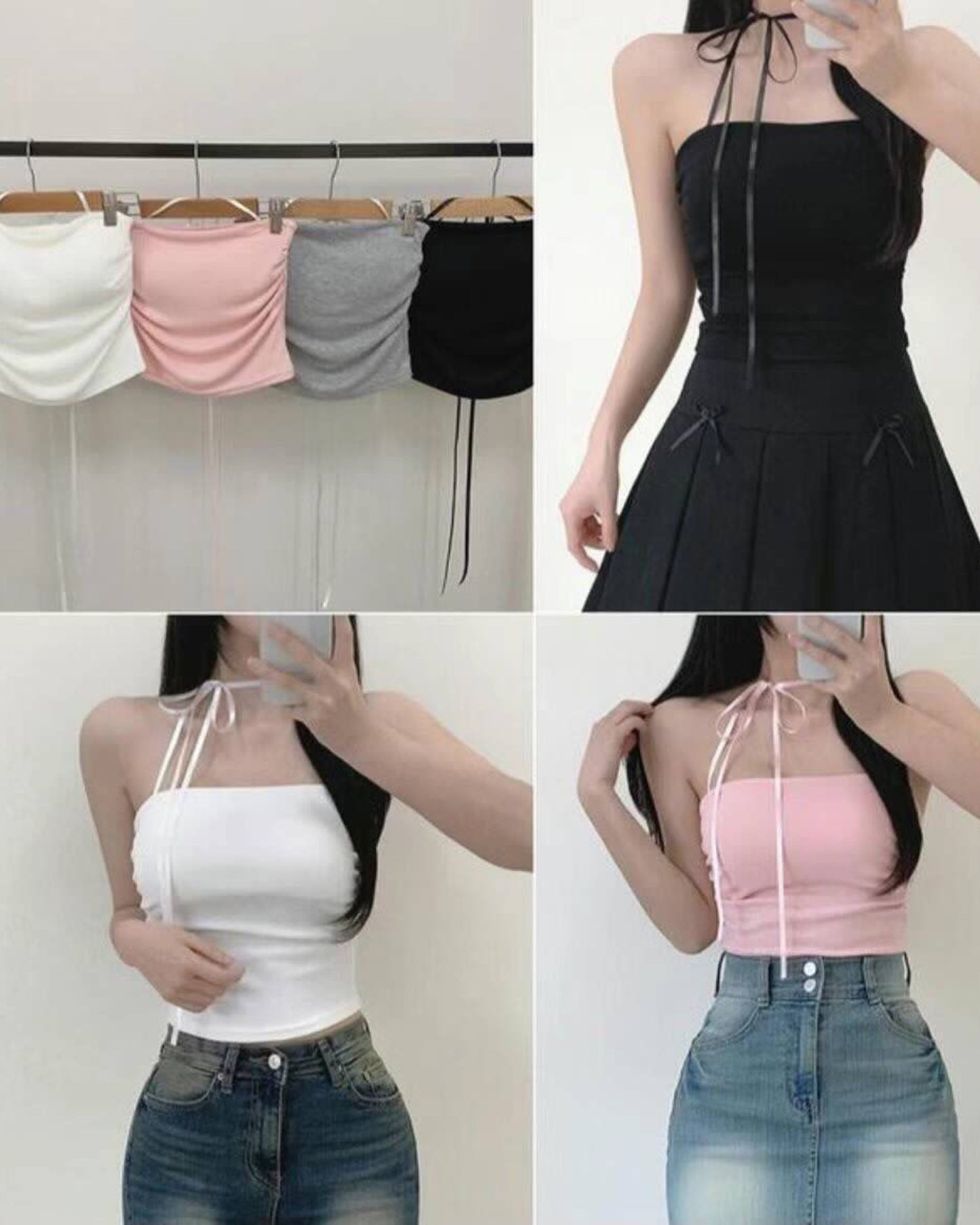 【 襯件泡泡袖外套♡♡】綁帶連𝗣𝗮𝗱 𝗧𝘂𝗯𝗲 𝗧𝗼𝗽