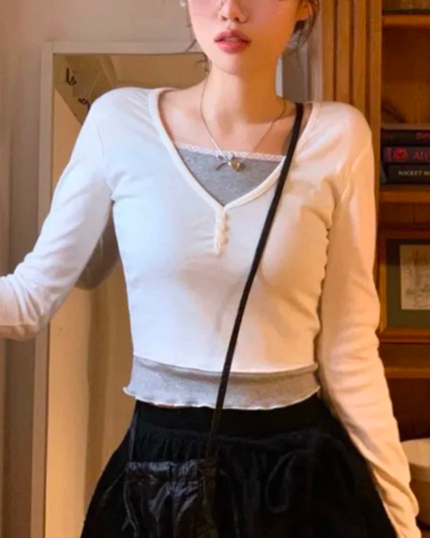 【早鳥～價～拼色假兩件♔♔ 】𝗦𝘄𝗲𝗲𝘁 𝗚𝗶𝗿𝗹 𝗧