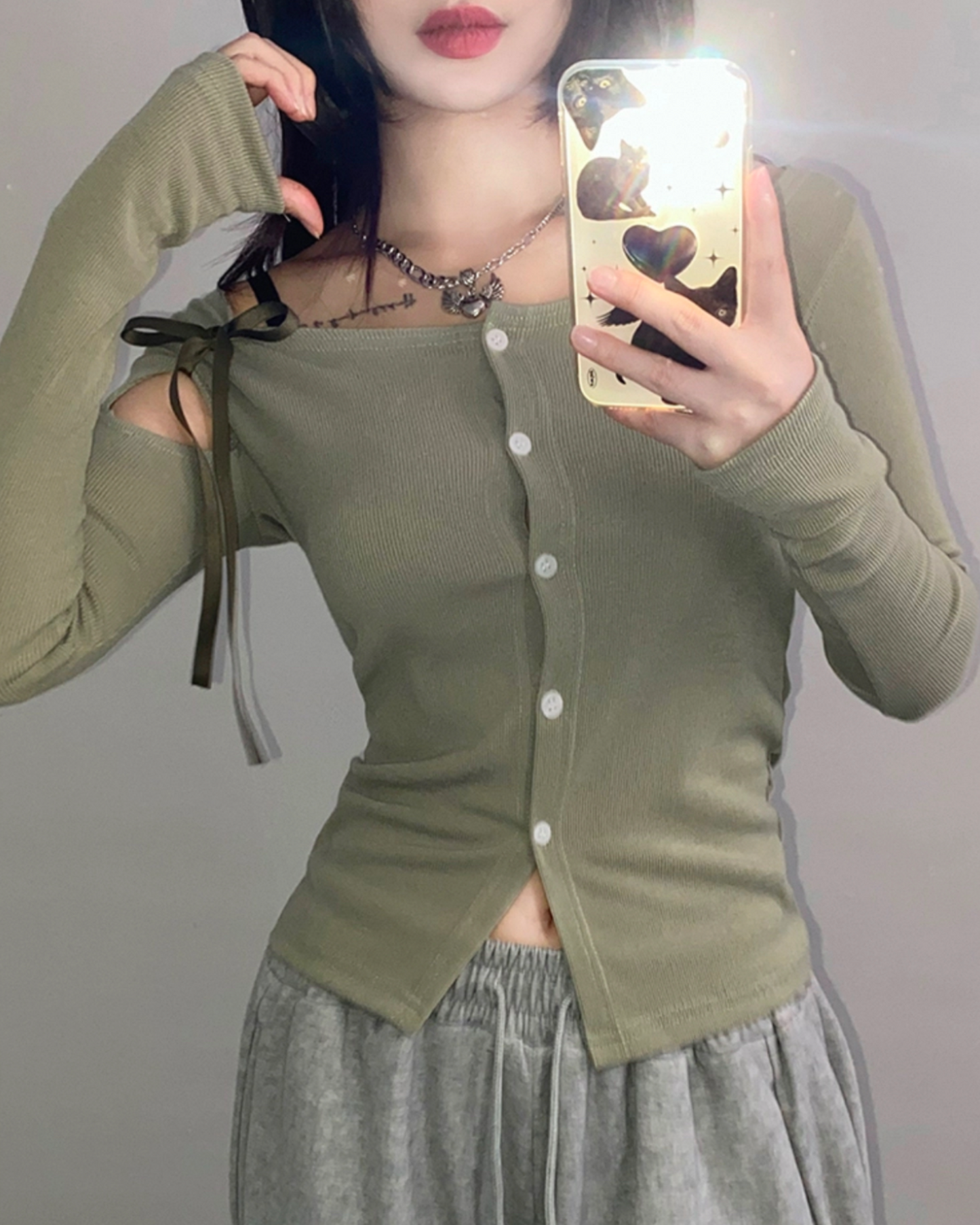 【早鳥！ | 可愛長款✨✨】鏤空平肩裝