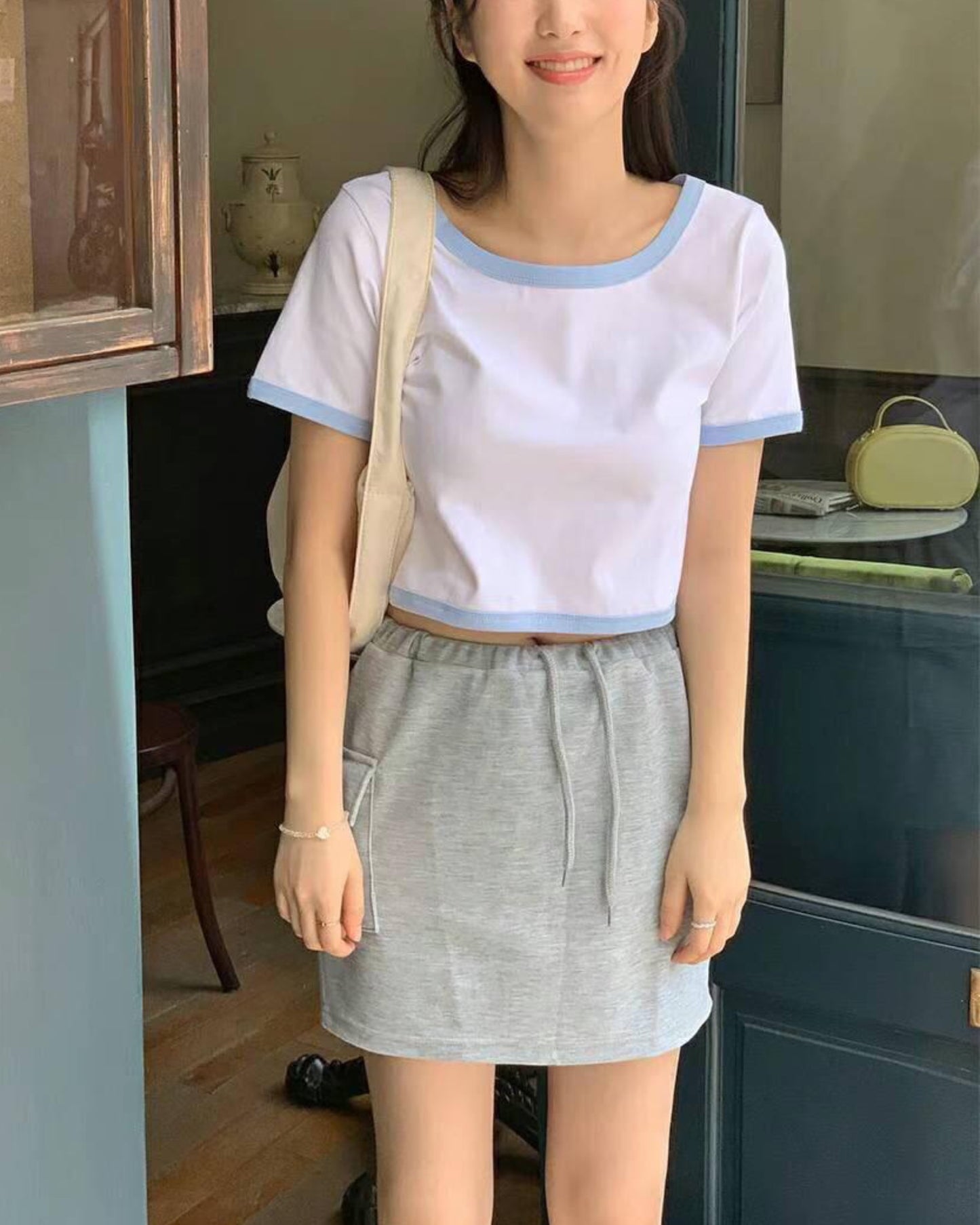 【✧˖°👟𝗦𝗽𝗼𝗿𝘁𝘆 𝗦𝘁𝘆𝗹𝗲 | 有口袋仔+綁繩.ᐟ.ᐟ】𝗔-𝗹𝗶𝗻𝗲 純棉小短裙