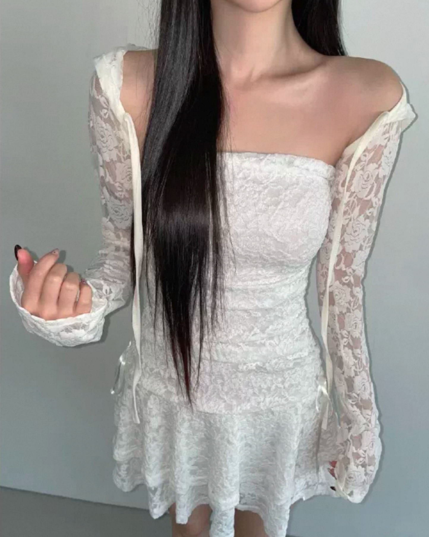 【早鳥～美美花刺繡 🌷高包覆感  ! 傘型皺摺𝗟𝗔𝗬𝗘𝗥 !】𝗙𝗿𝗲𝗻𝗰𝗵 𝗚𝗶𝗿𝗹 𝗢𝗣𝗦