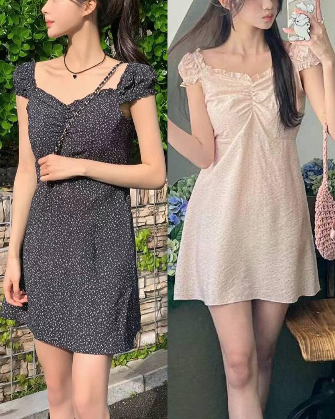 【''₊˚.🎧 ✩｡約會系列💗𝗢𝗻𝗻𝗶風💗溫柔靚碎花裙 】公主袖碎花裙