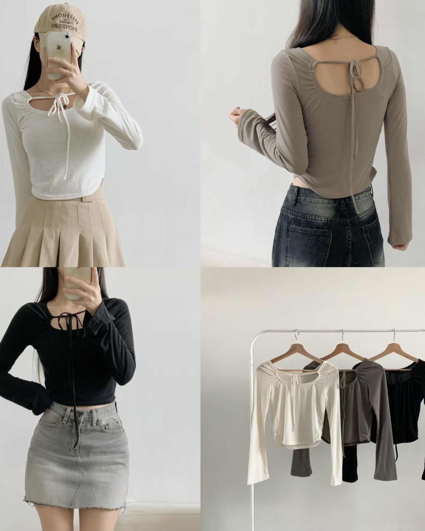 【 👓 $ 𝟵𝟵 𝗢𝗡𝗟𝗬 前後綁帶の輕盈感 】𝗗𝗼𝘂𝗯𝗹𝗲 𝗧𝗶𝗲 𝗧𝗼𝗽