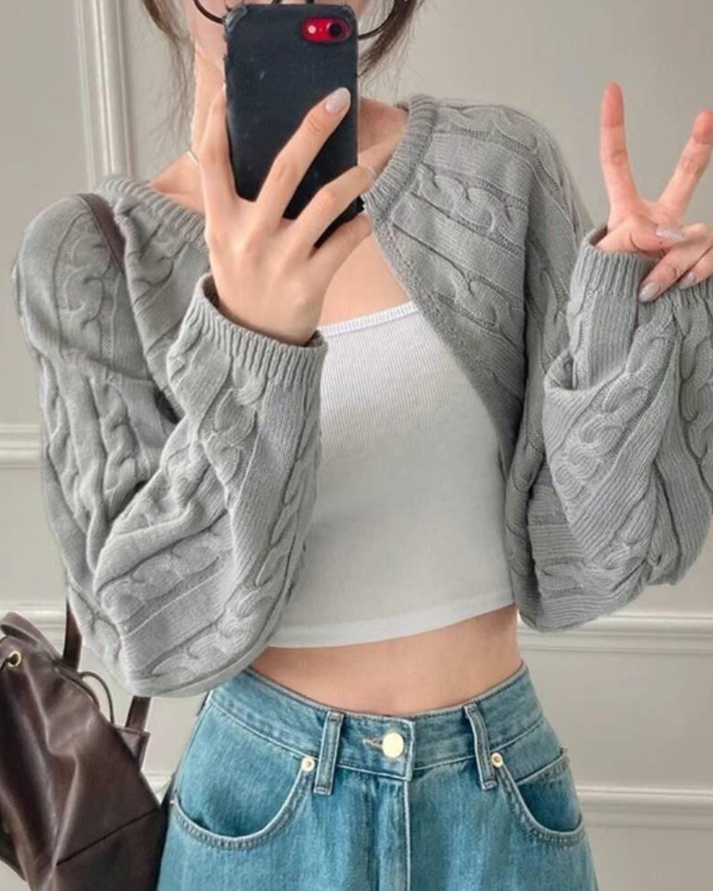 【 美美編織+ 麻花紋🌹🌹｜成套連背心入.ᐟ.ᐟ】 𝗙𝗹𝗼𝘄𝗲𝗿 𝗕𝗮𝘁 𝗢𝘂𝘁𝗲𝗿 + 𝗩𝗲𝘀𝘁 𝗦𝗲𝘁