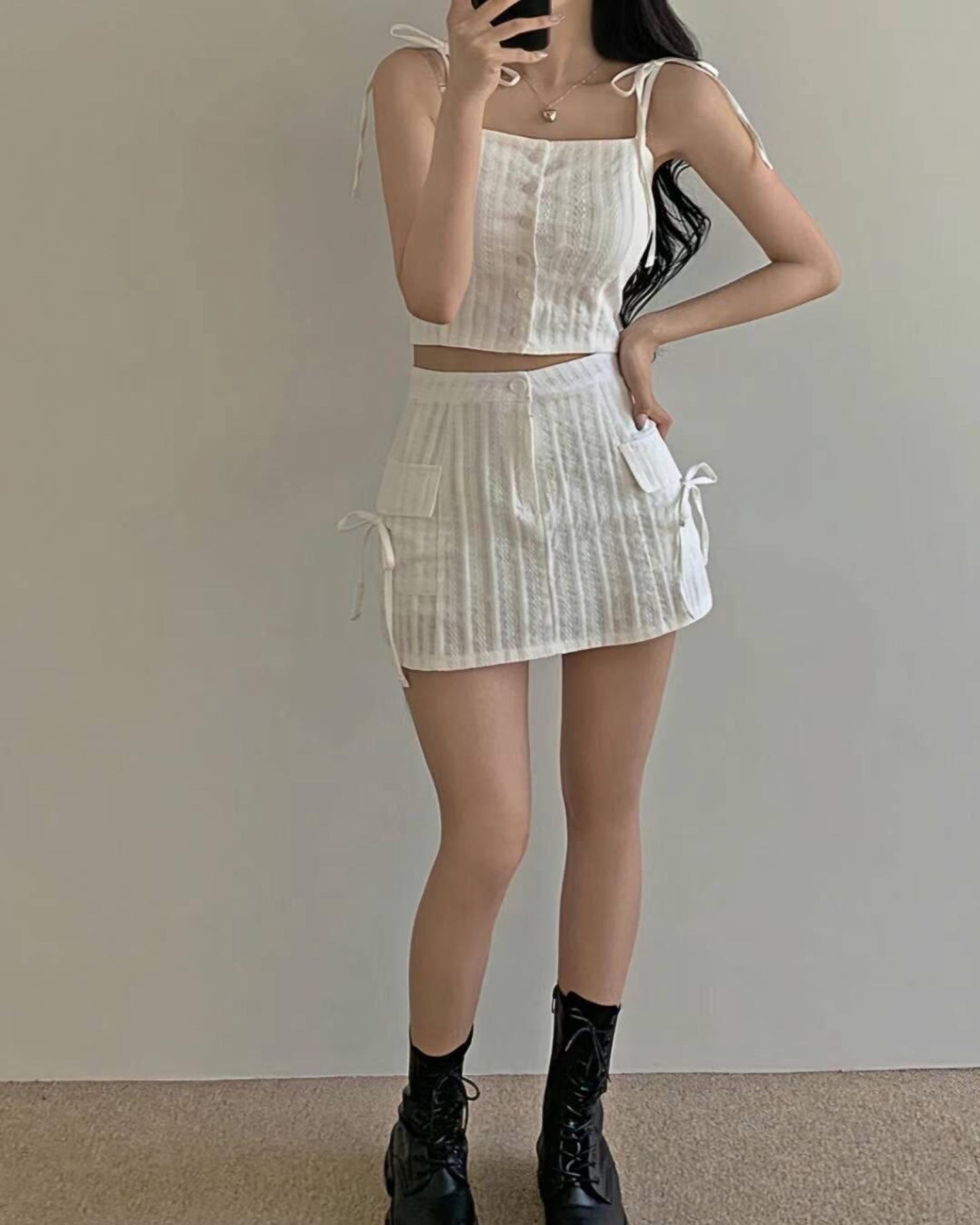 【 高質精緻感.ᐟ.ᐟ | 裙仔分𝗦𝗶𝘇𝗲+分開入手.ᐟ.ᐟ】𝗠𝗼𝗰𝗵𝗶  𝗧𝗼𝗽 +𝗦𝗸𝗶𝗿𝘁 𝗦𝗲𝘁