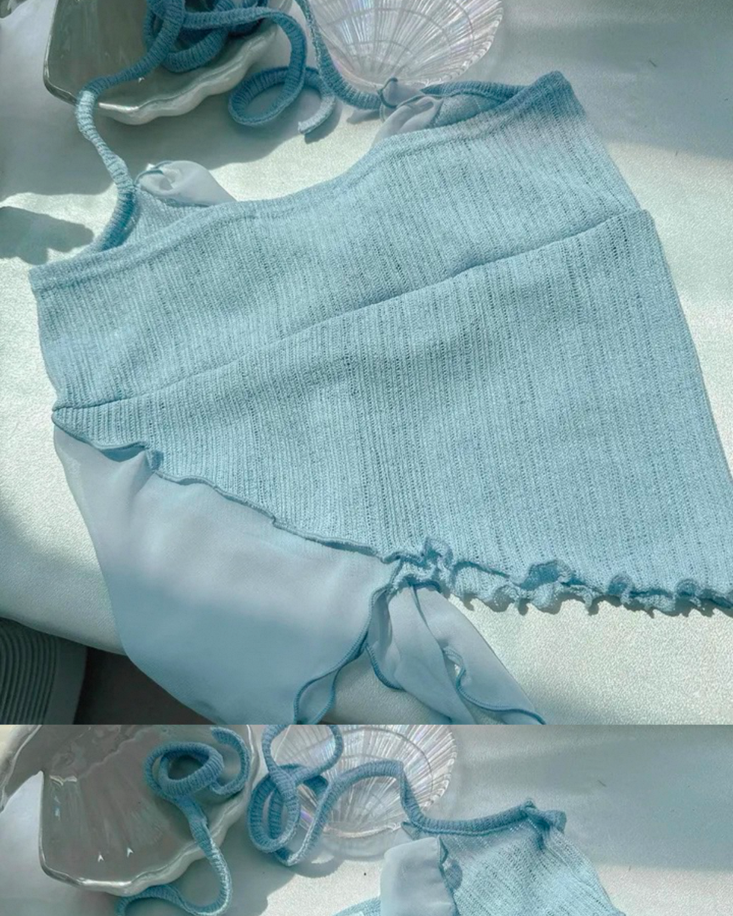 【ᵒᵏᵎᵎ 渡假𝗩𝗜𝗕𝗘˚ ༘ ೀ⋆｡˚透膚𝗟𝗔𝗬𝗘𝗥 仙氣𝗨𝗣💖早鳥！】𝗦𝗼𝗱𝗮 𝗣𝗶𝗰𝗸 𝗧𝗼𝗽 +𝗦𝗸𝗶𝗿𝘁 𝗦𝗲𝘁 (裙褲！)