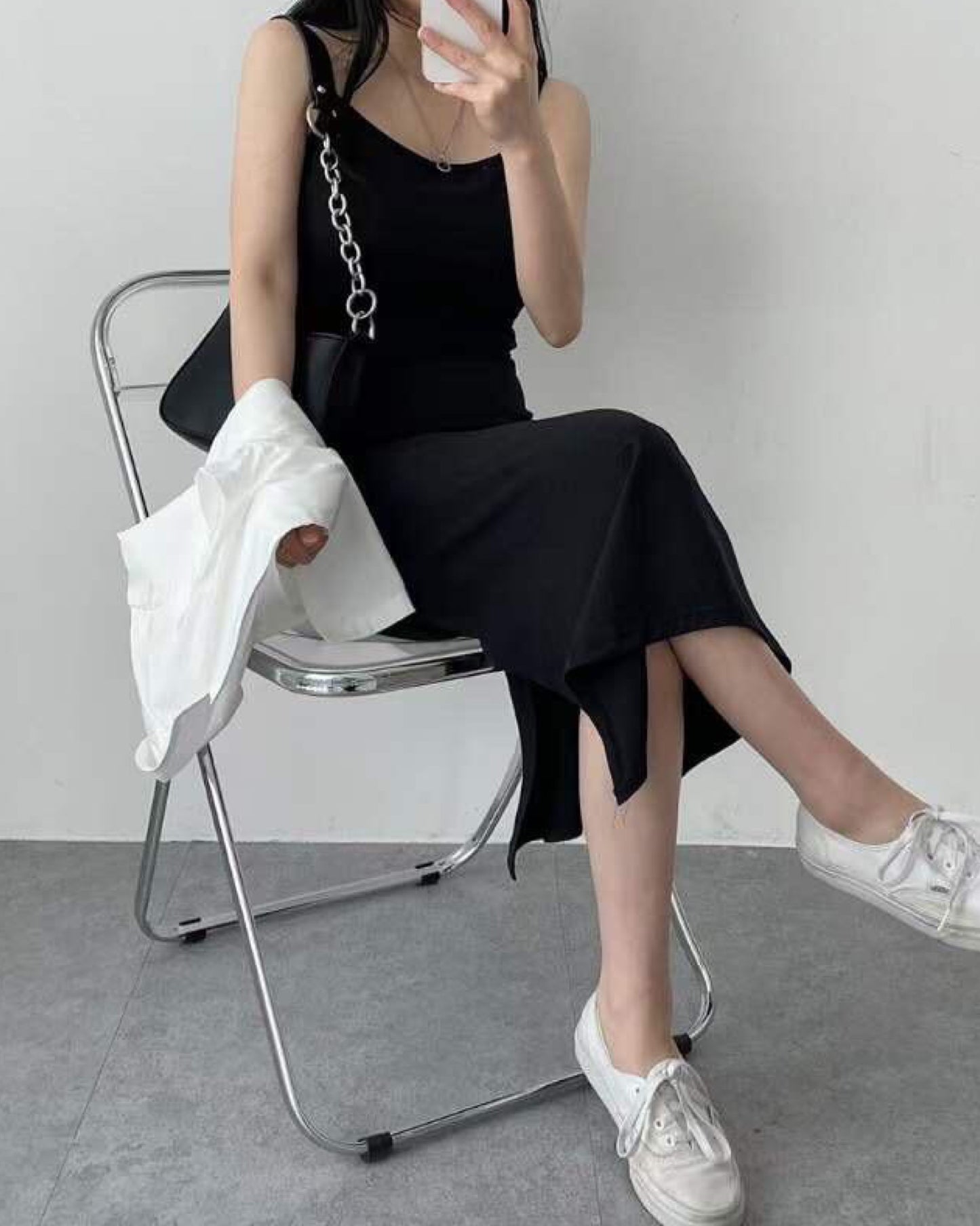 【早鳥價 | 高個子必入.ᐟ.ᐟ】吊帶小開叉連身裙