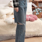 【必入推介.ᐟ.ᐟ】破洞牛仔高腰闊褲
