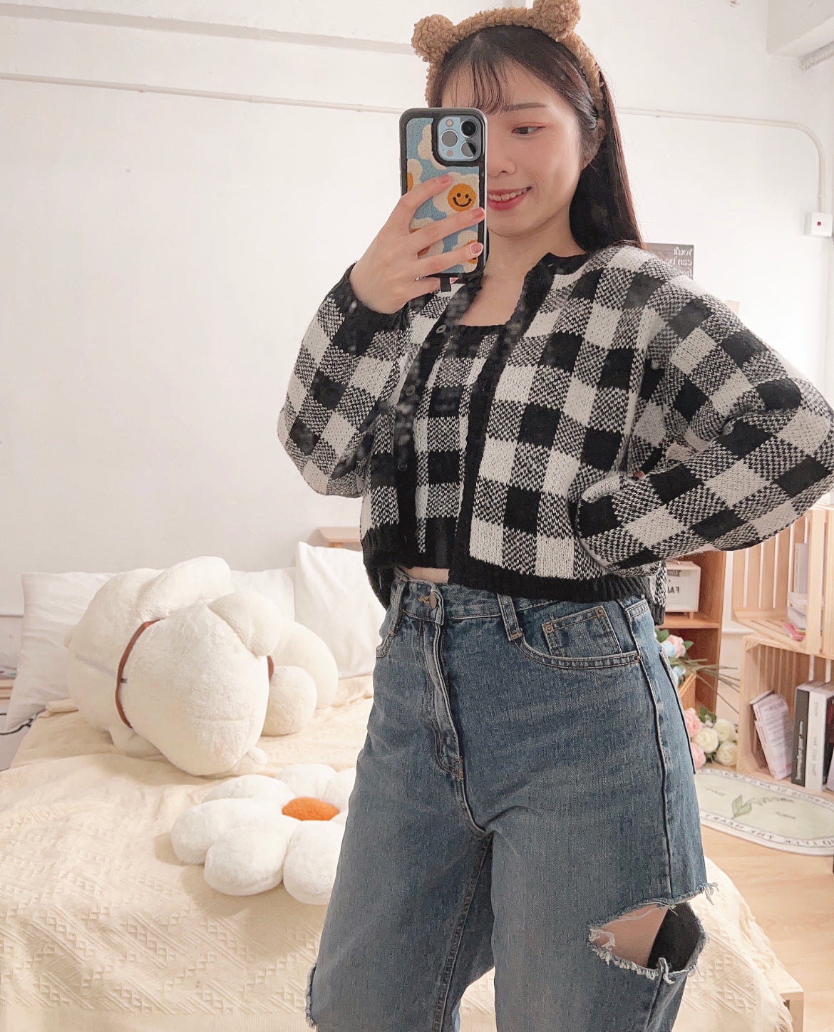 【必入推介.ᐟ.ᐟ】破洞牛仔高腰闊褲